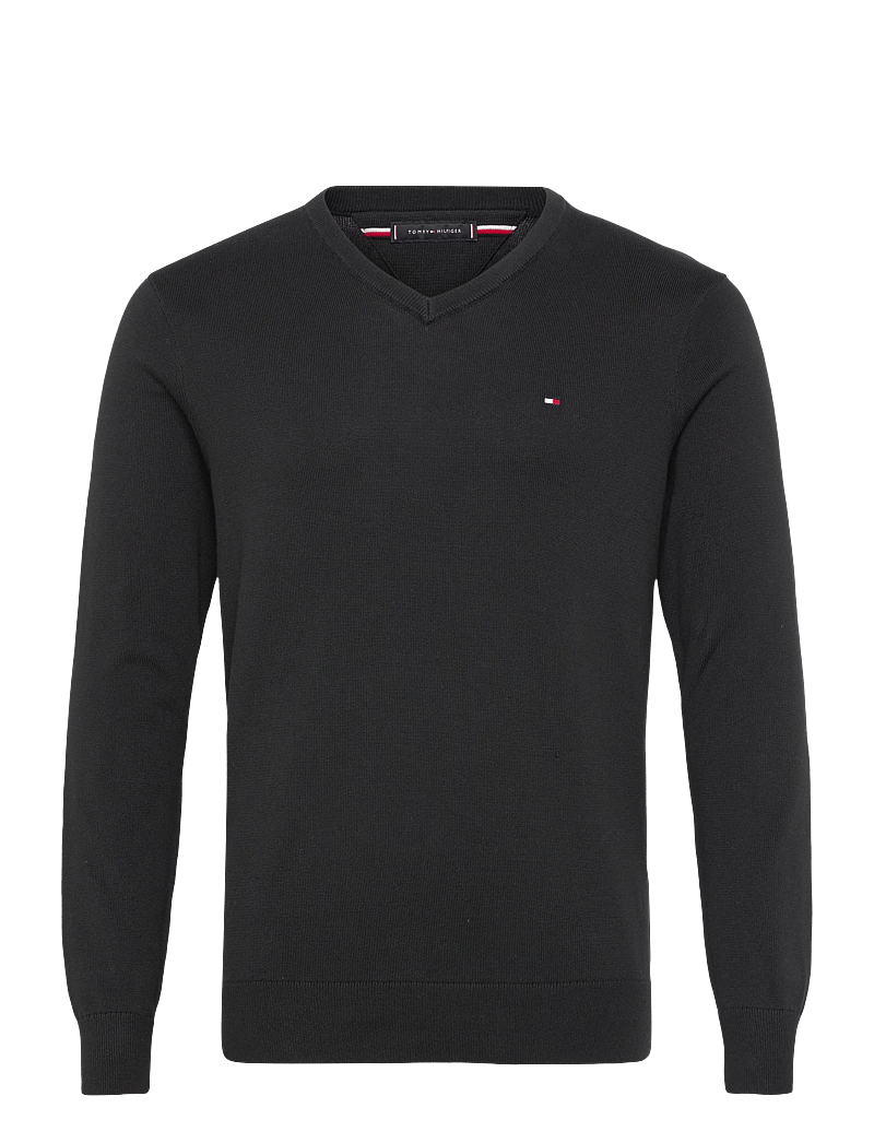 Tommy Hilfiger - ESSENTIAL COTTON V NECK - v-kaelusega kudumid - black - 0