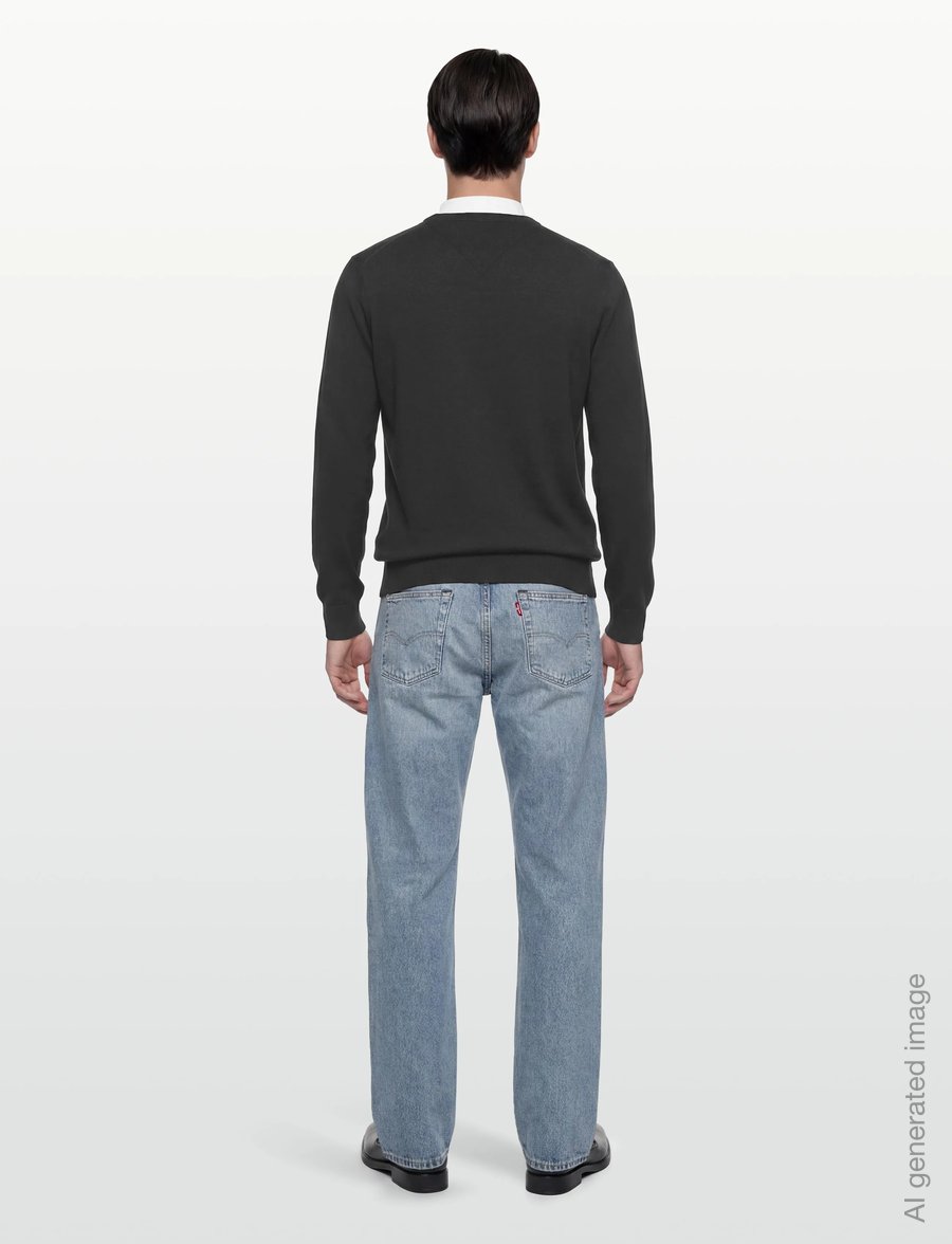 Tommy Hilfiger - ESSENTIAL COTTON V NECK - v-kaelusega - black - 4