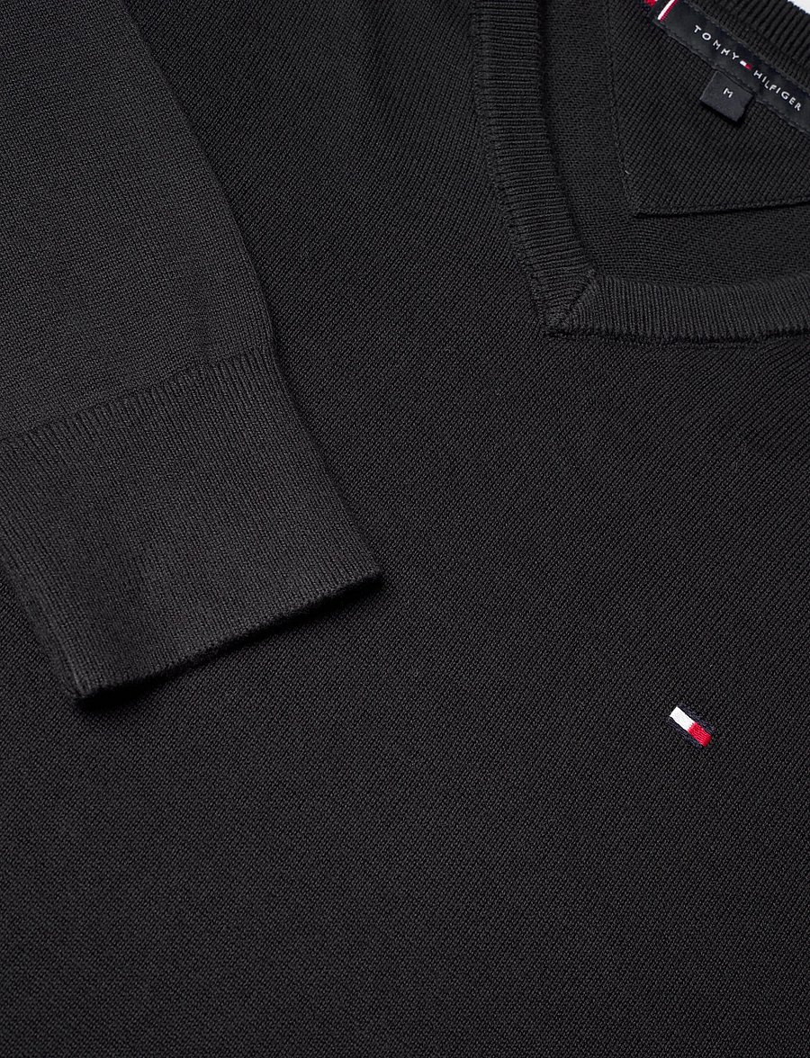 Tommy Hilfiger - ESSENTIAL COTTON V NECK - v-kaelusega - black - 5