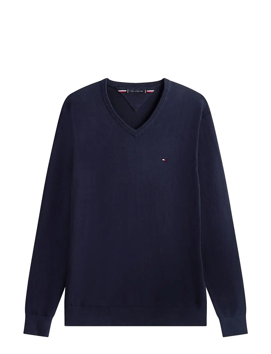 Tommy Hilfiger - ESSENTIAL COTTON V NECK - v-ausschnitt - desert sky - 1