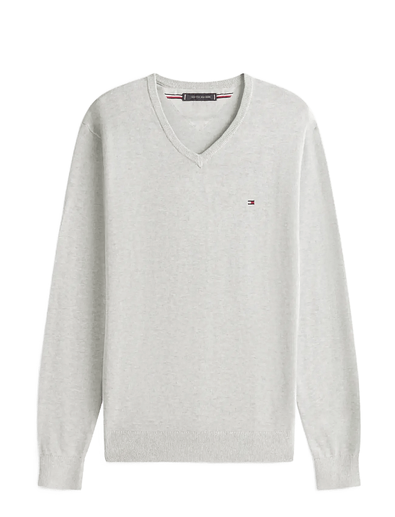 Tommy Hilfiger - ESSENTIAL COTTON V NECK - v-ausschnitt - light grey heather - 1