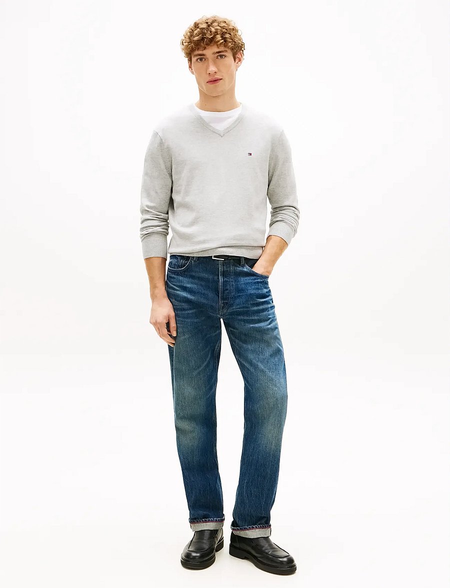 Tommy Hilfiger - ESSENTIAL COTTON V NECK - v-kaelusega - light grey heather - 3
