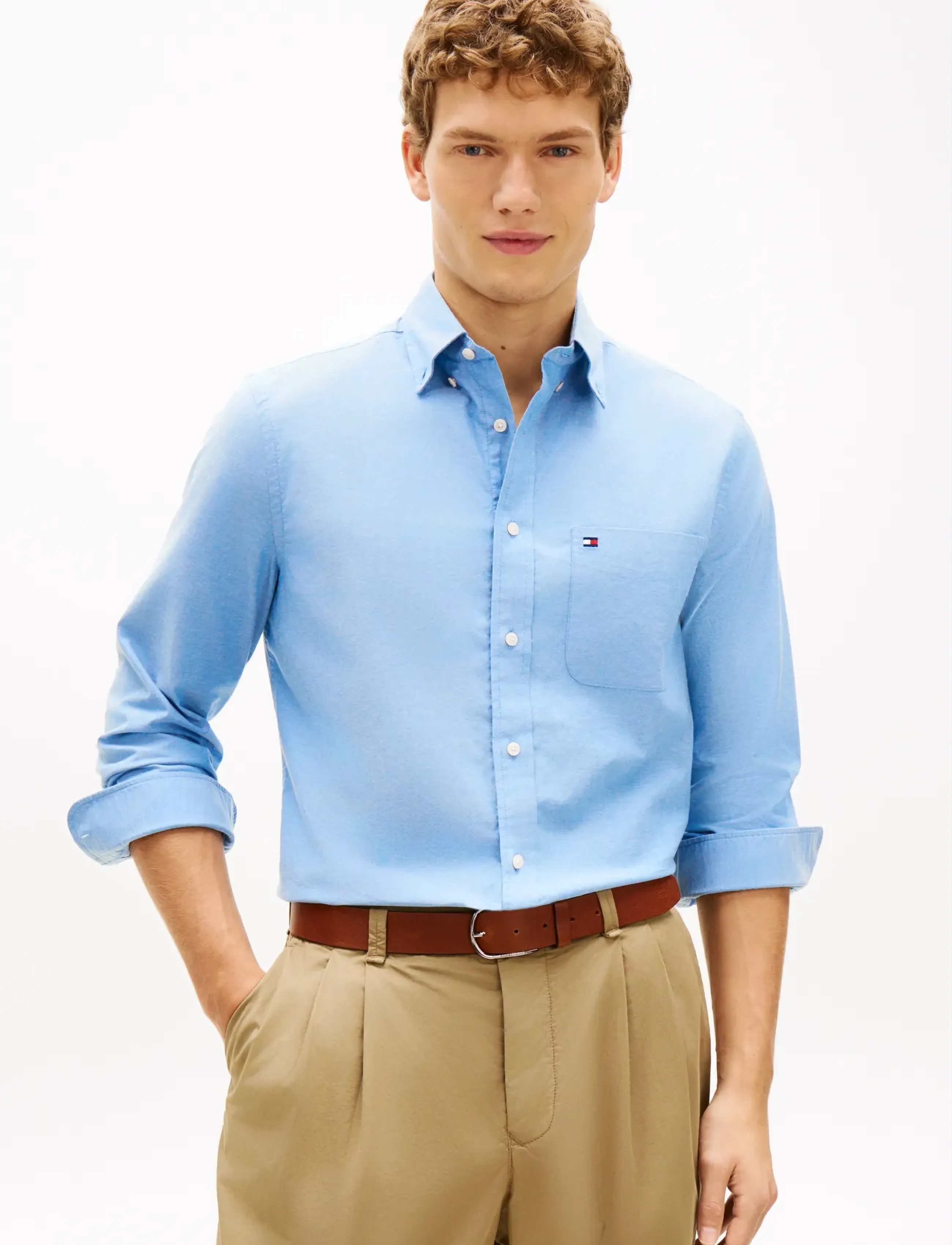 Tommy Hilfiger LIGHT OXFORD SOLID SF SHIRT - Tommy Hilfiger - SHIRT BLUE / blue