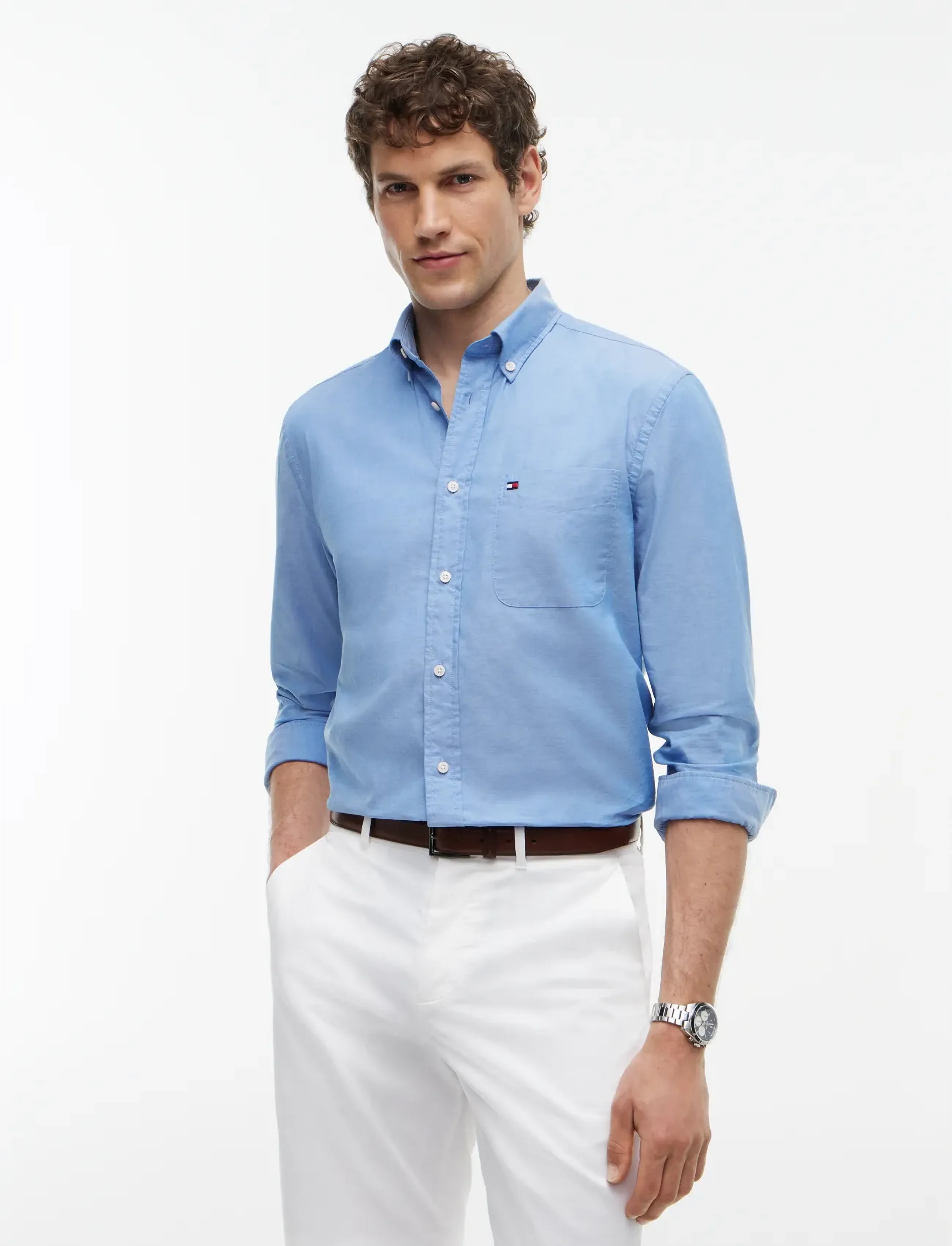 Tommy Hilfiger LIGHT OXFORD SOLID SF SHIRT - Shop by occasion - SHIRT BLUE / blue
