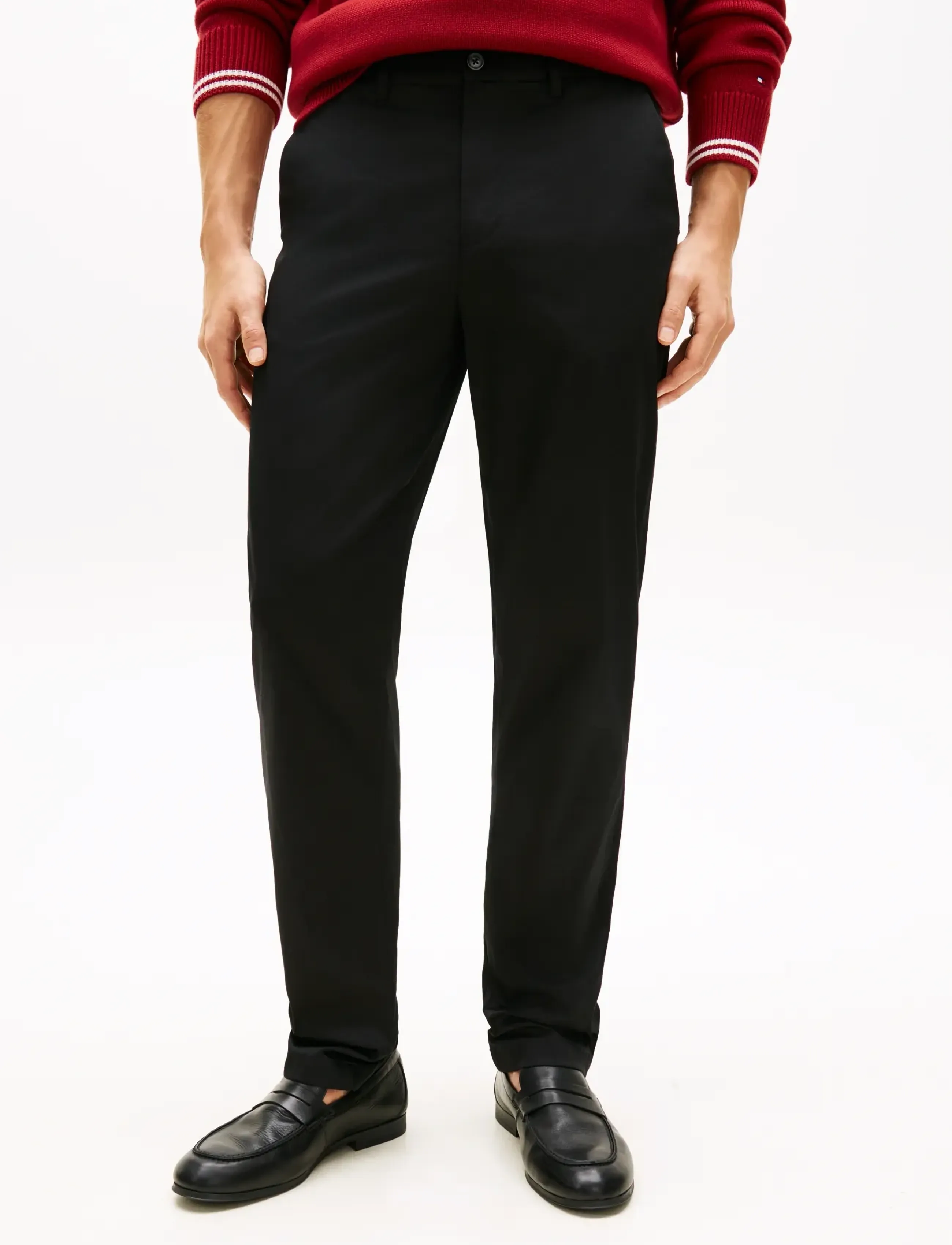 Tommy Hilfiger LW COTTON SATIN DENTON CHINO - Tøj - BLACK / black