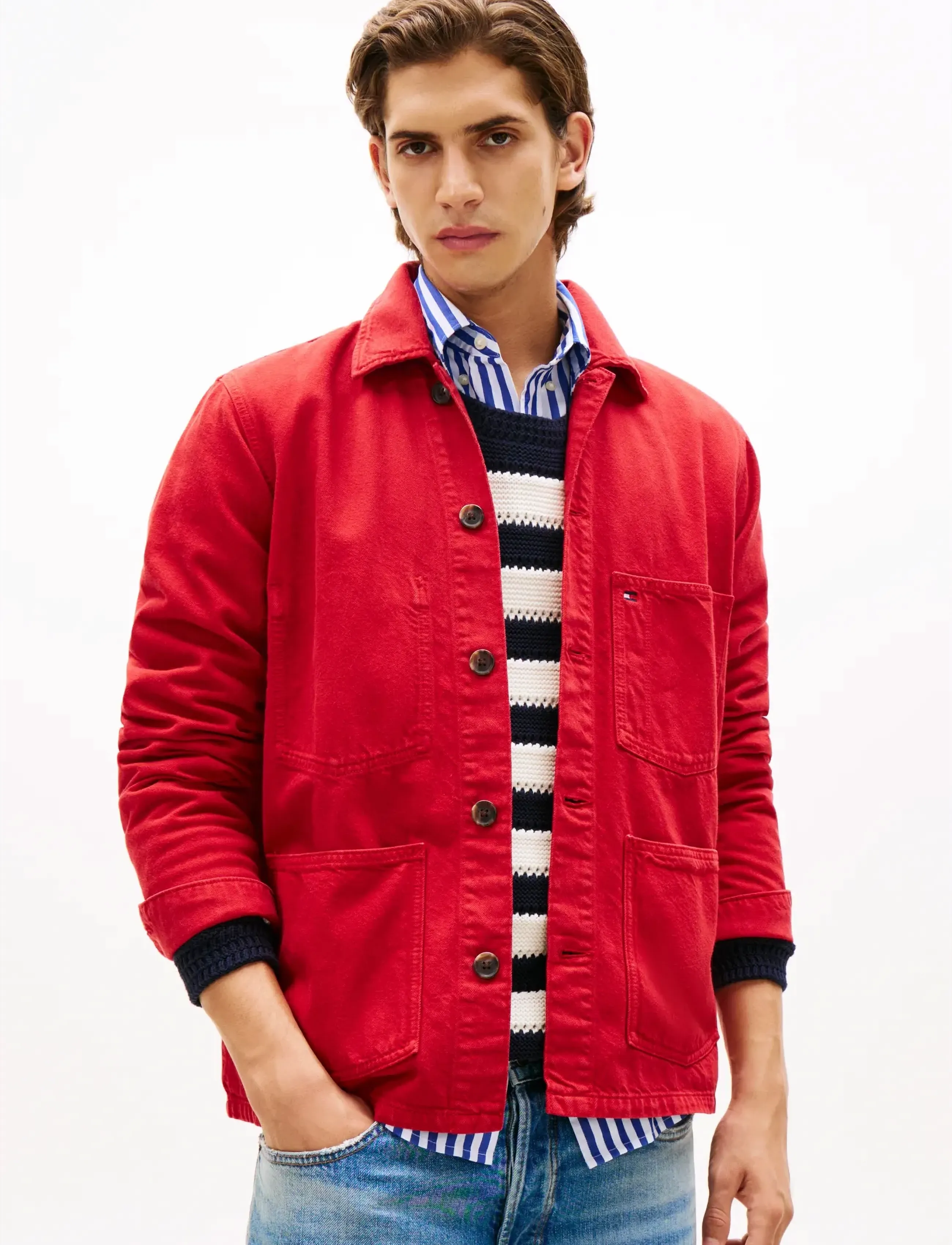 Tommy Hilfiger CHORE JACKET GMD - Tommy Hilfiger - MEDIUM RED / red