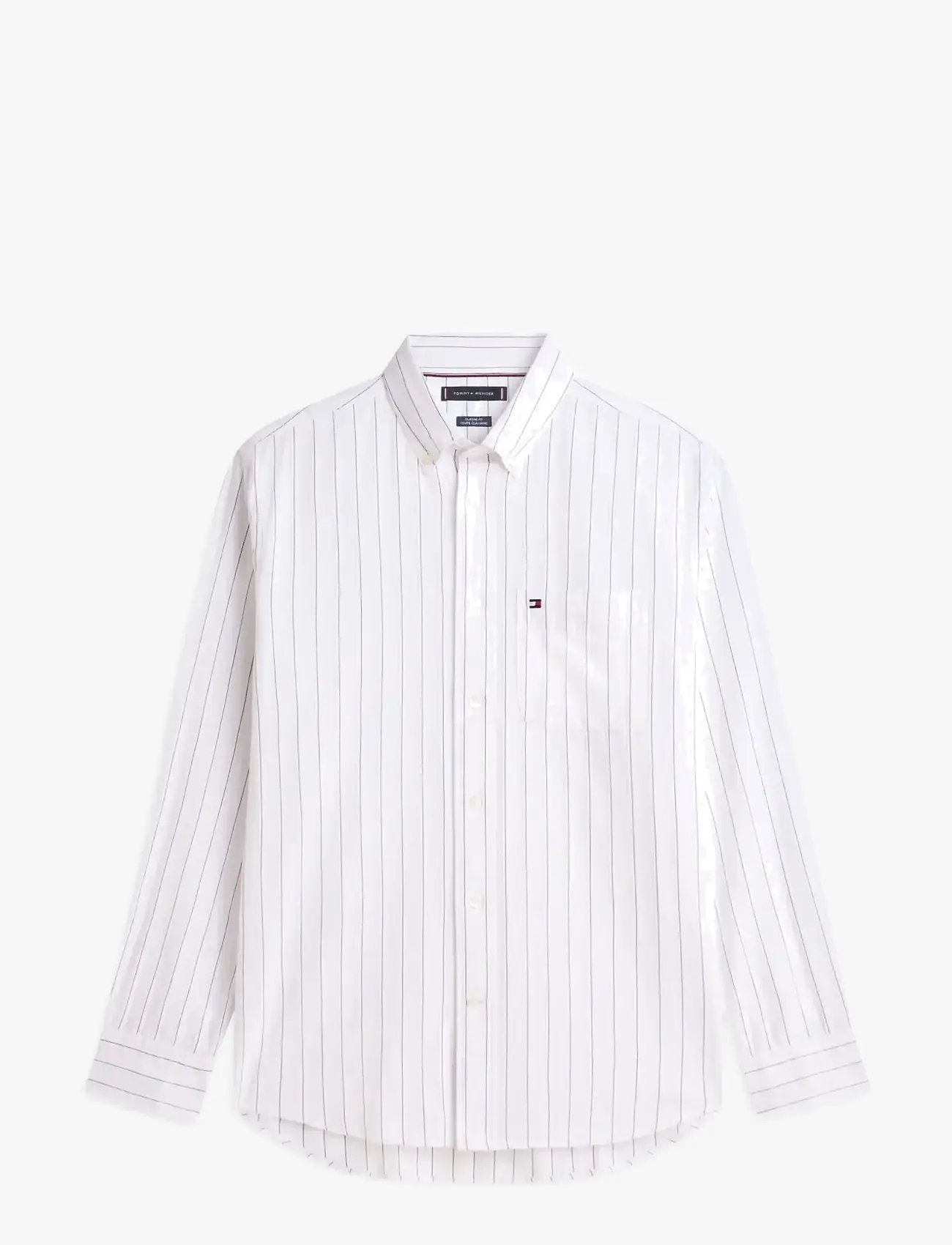 Tommy Hilfiger - STRUCTURE STP LSLV CLASSIC FIT - striped shirts - white   stripe - 1