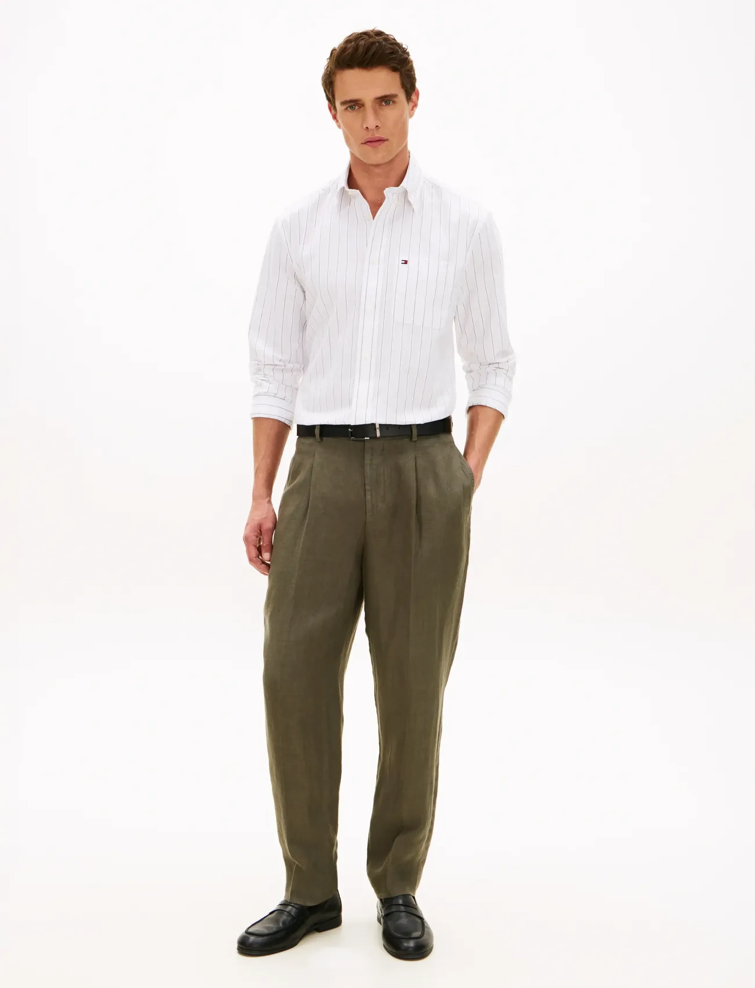 Tommy Hilfiger - STRUCTURE STP LSLV CLASSIC FIT - striped shirts - white   stripe - 3