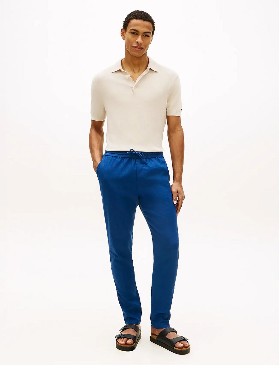Tommy Hilfiger - HARLEM PO SORONA LINEN - hørbukser - blue jean - 3