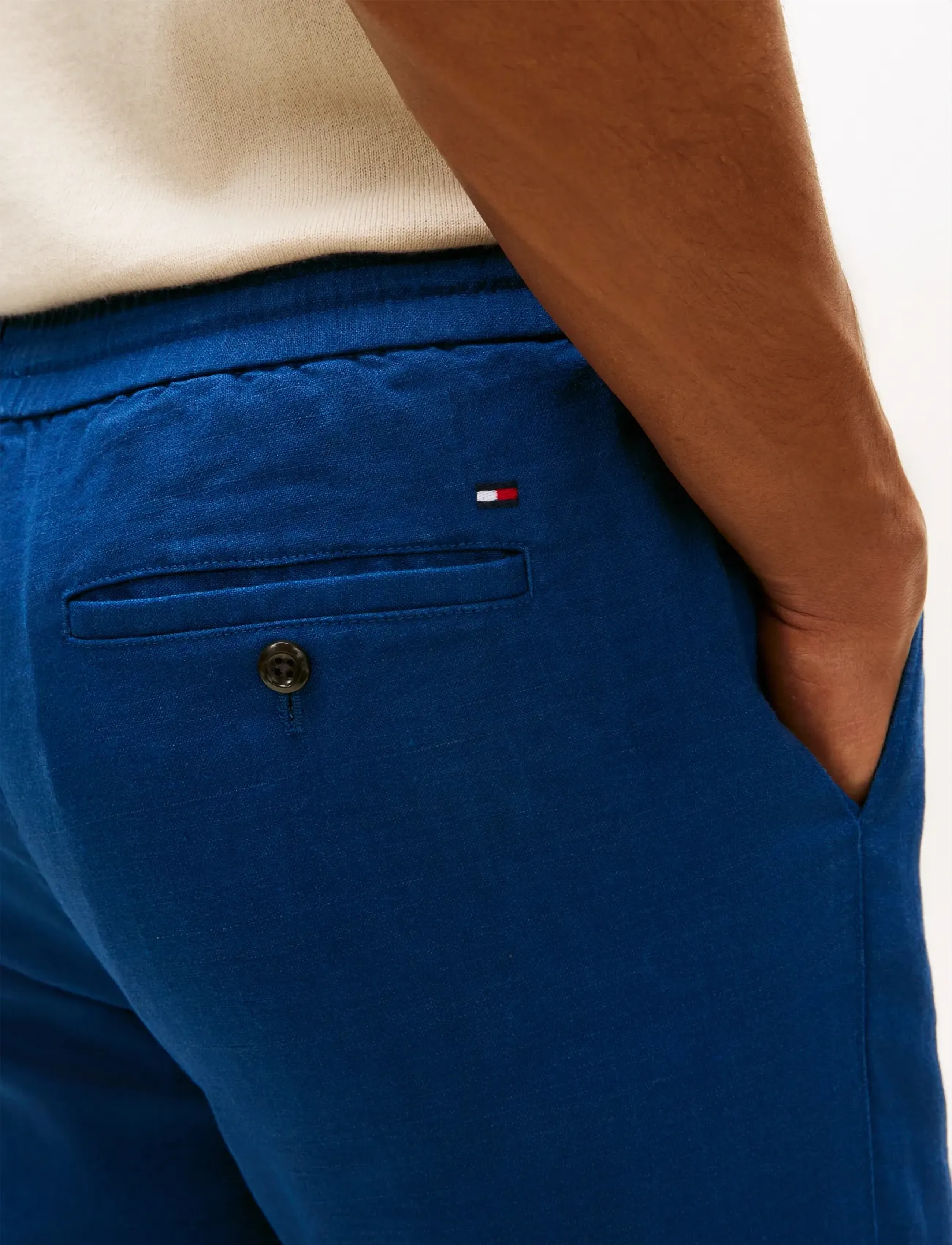 Tommy Hilfiger - HARLEM PO SORONA LINEN - hørbukser - blue jean - 4