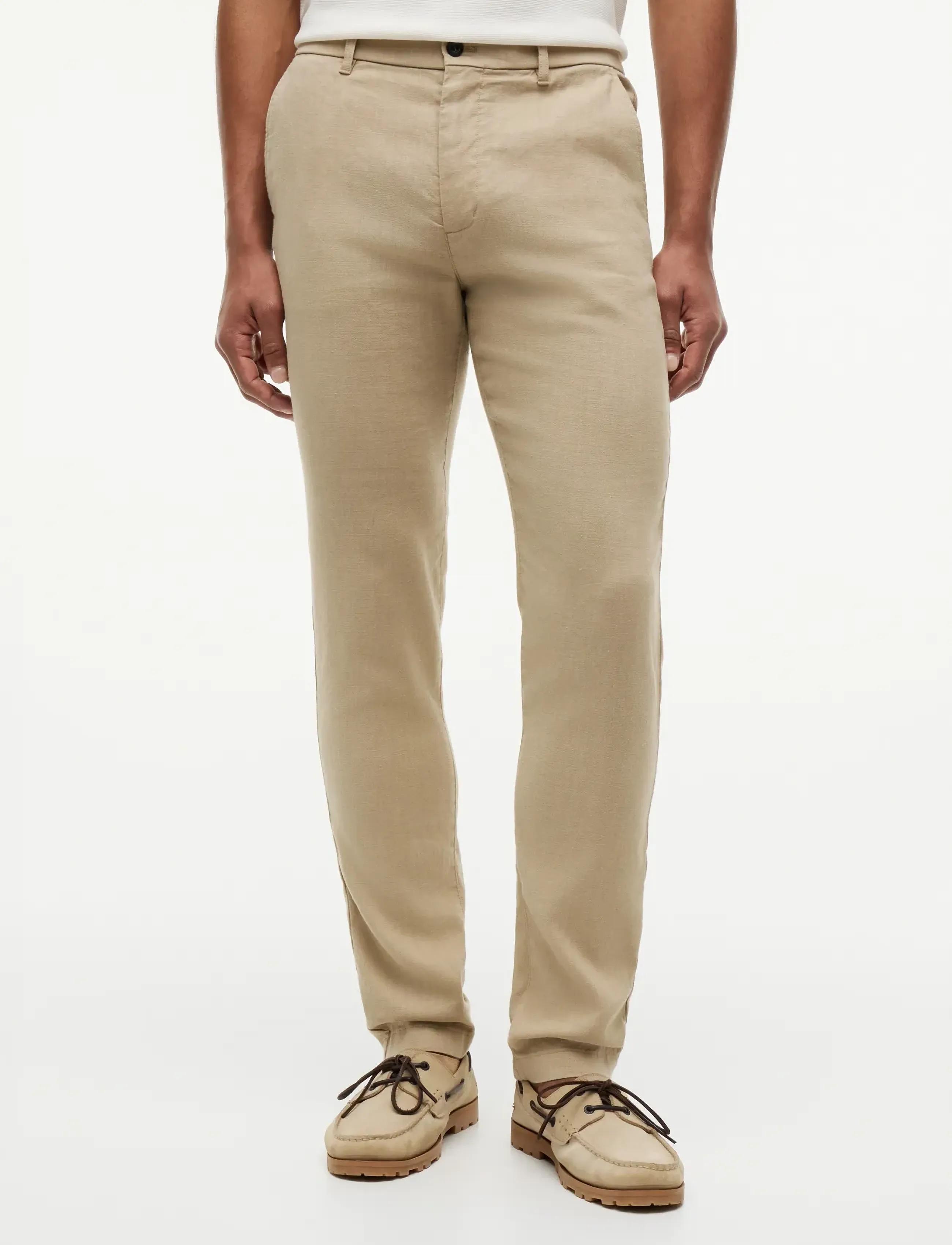 Tommy Hilfiger DENTON SORONA LINEN - Byxor - BATIQUE KHAKI / beige