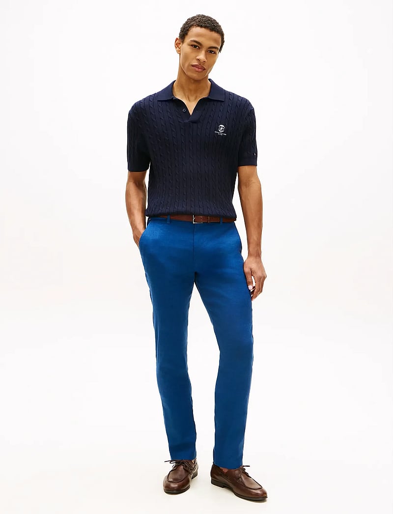 Tommy Hilfiger - DENTON SORONA LINEN - lininės kelnės - blue jean - 3