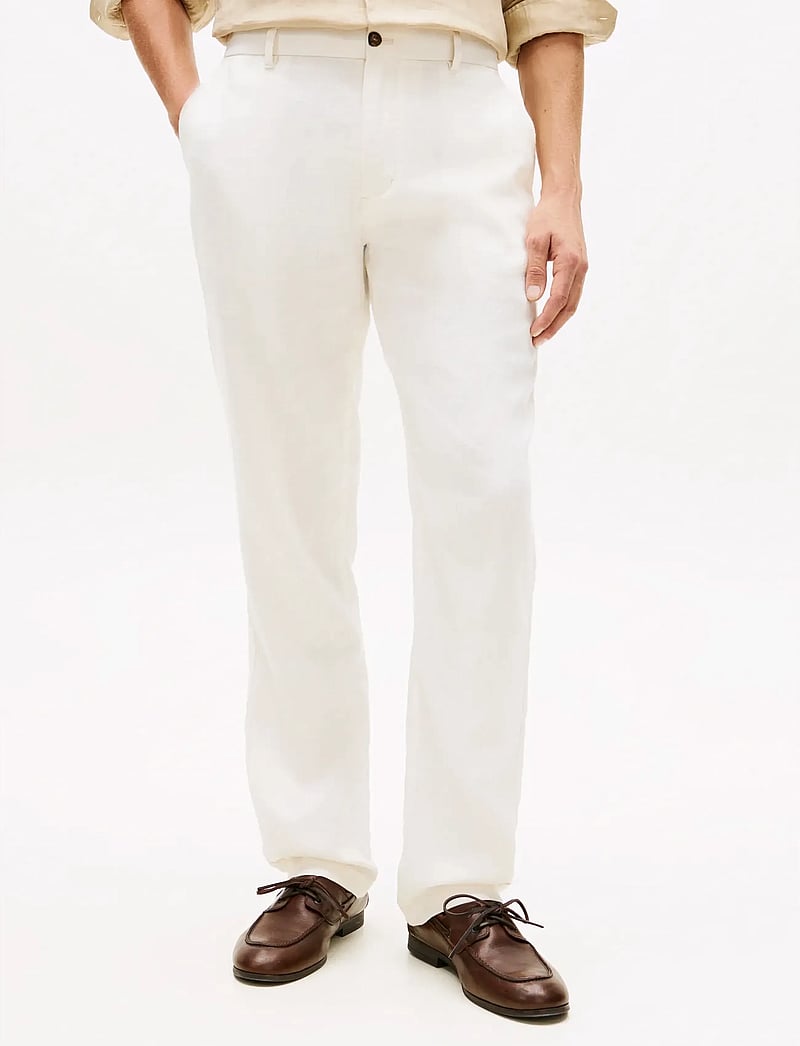 Tommy Hilfiger - DENTON SORONA LINEN - lininės kelnės - ivory petal - 0