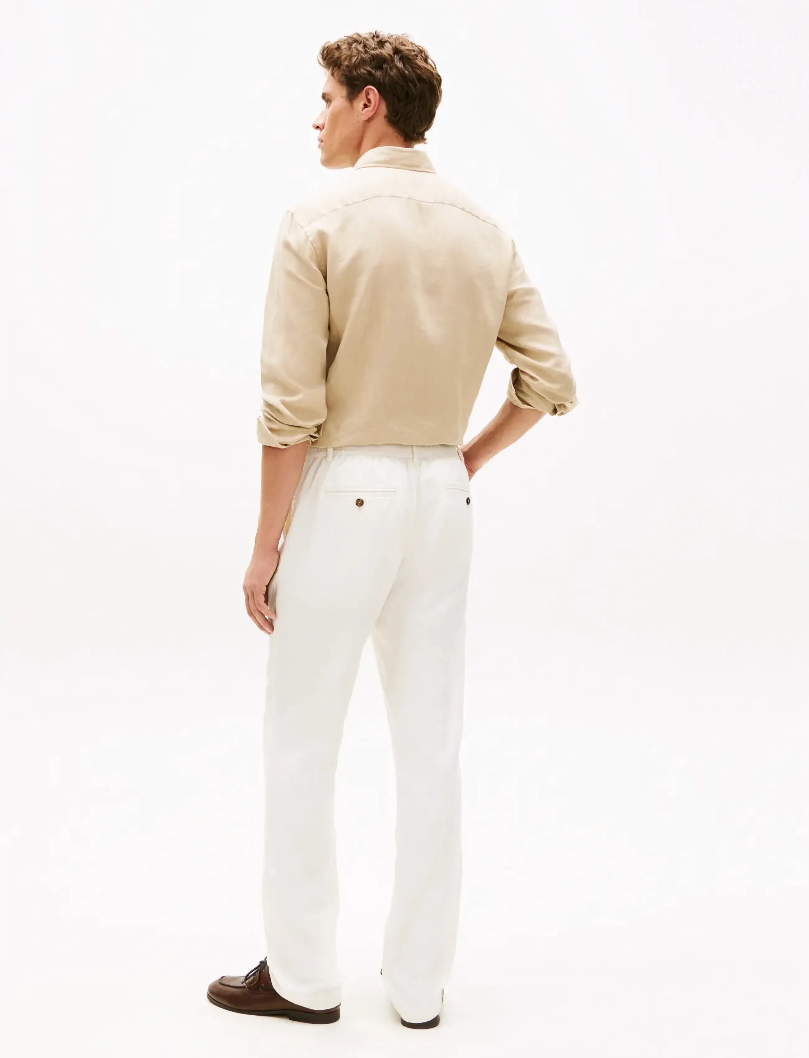 Tommy Hilfiger - DENTON SORONA LINEN - linased püksid - ivory petal - 2