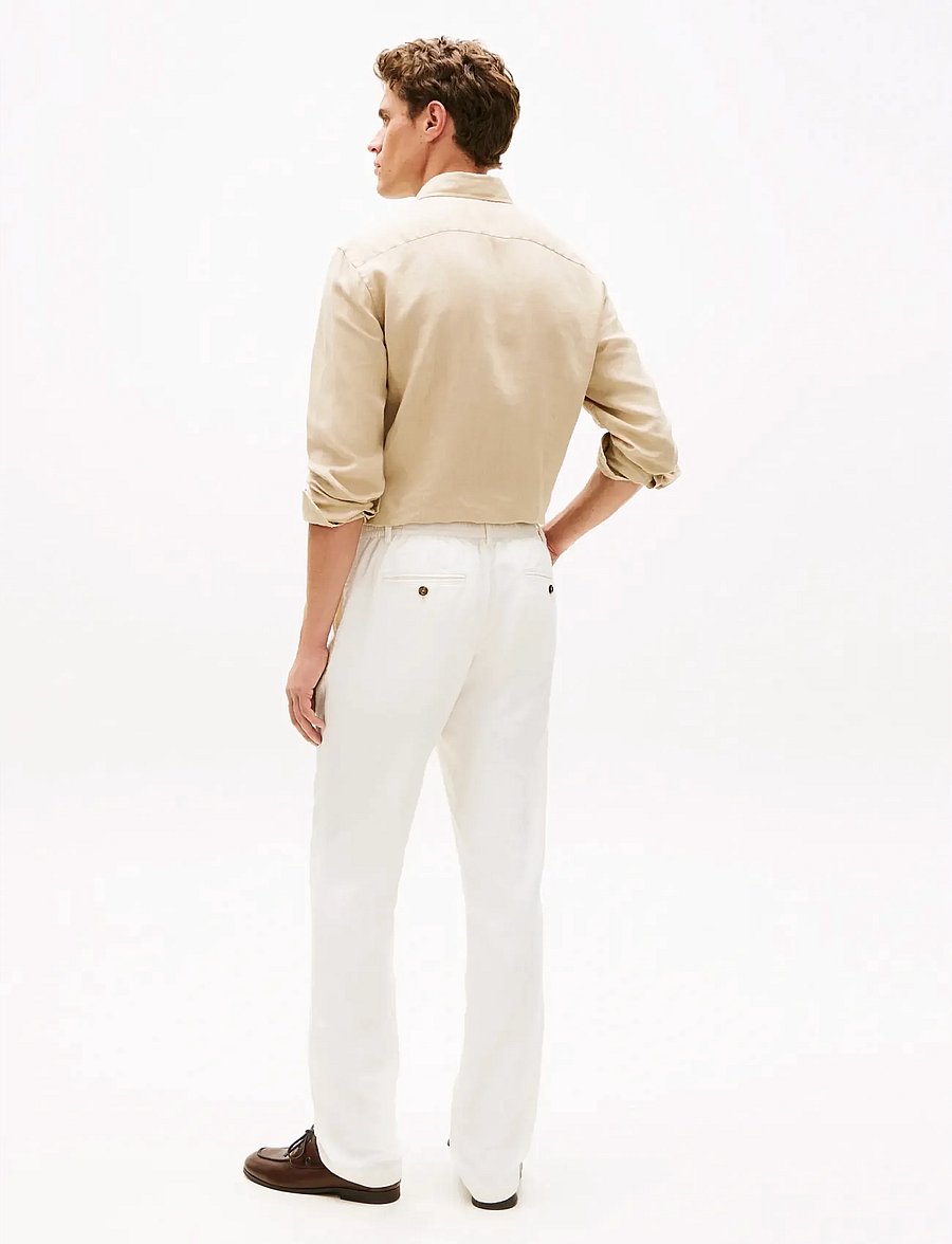 Tommy Hilfiger - DENTON SORONA LINEN - linased püksid - ivory petal - 2