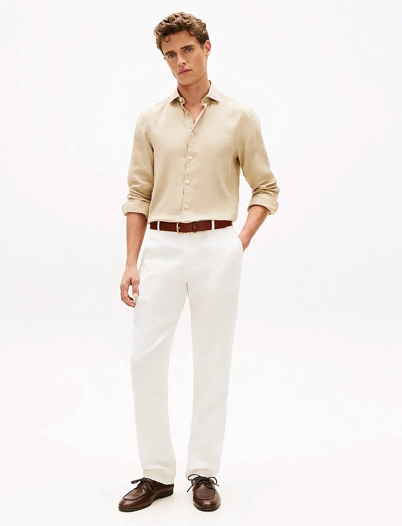 Tommy Hilfiger - DENTON SORONA LINEN - lininės kelnės - ivory petal - 3