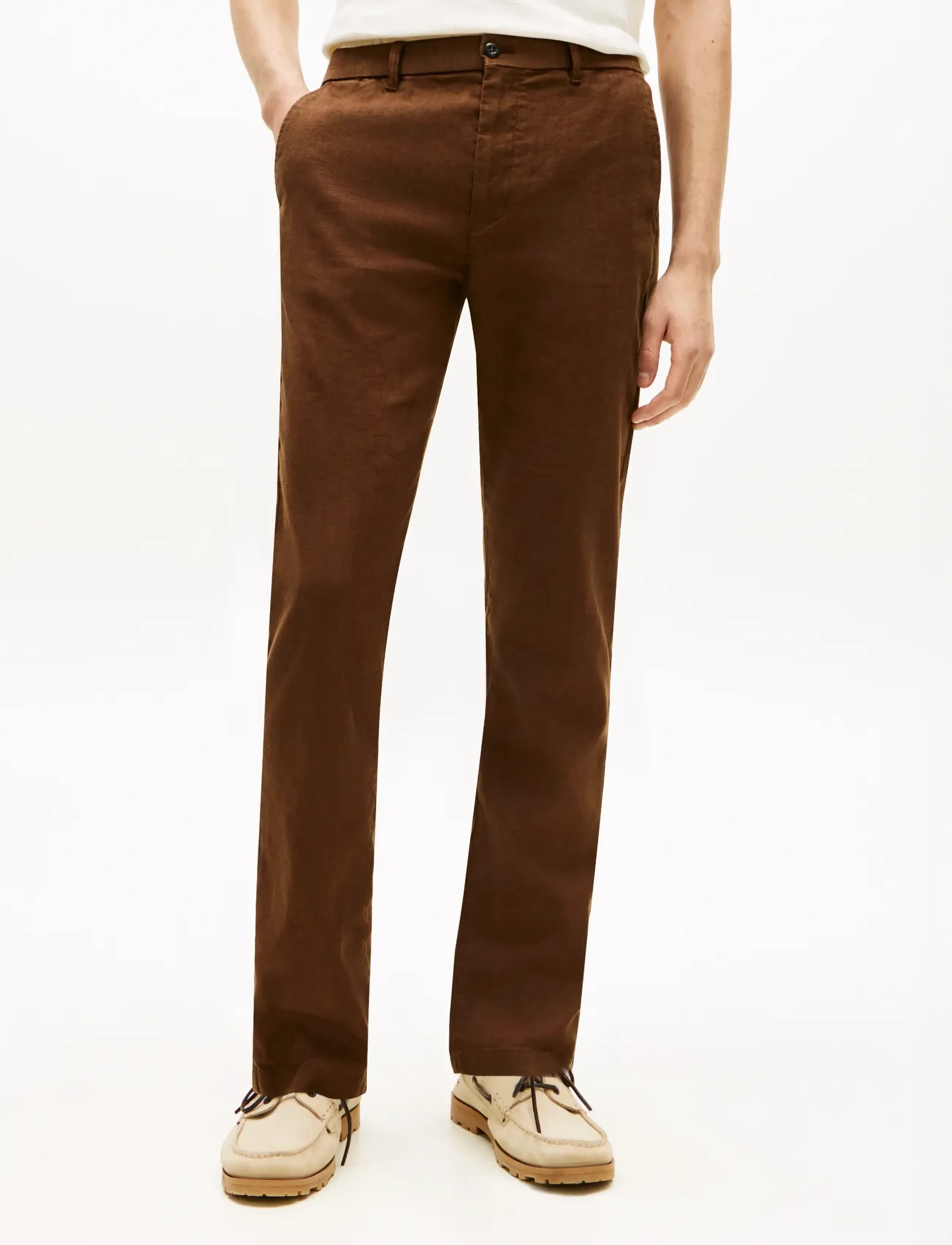 Tommy Hilfiger DENTON SORONA LINEN - Byxor - LEGACY BROWN / brown