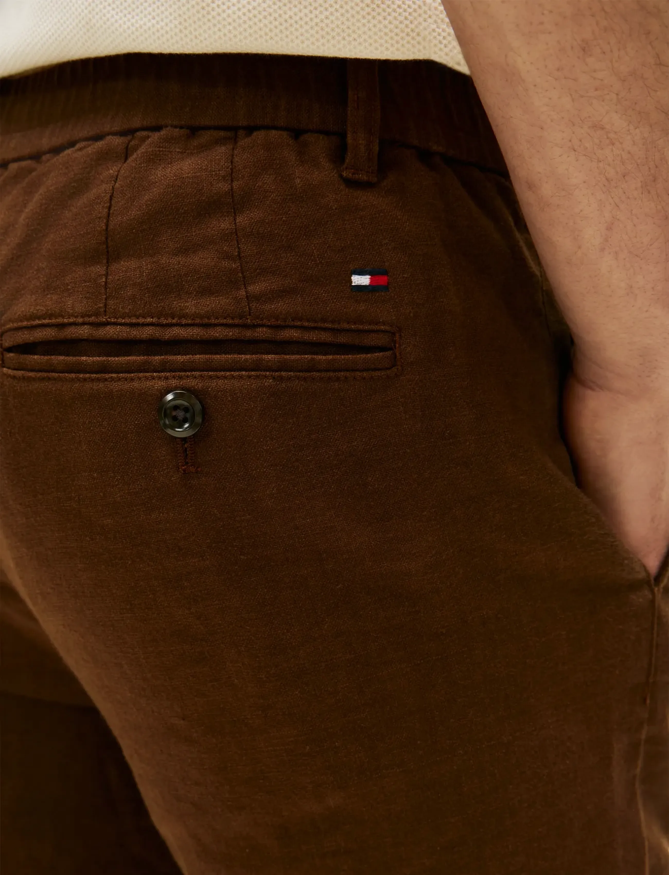 Tommy Hilfiger - DENTON SORONA LINEN - linased püksid - legacy brown - 4