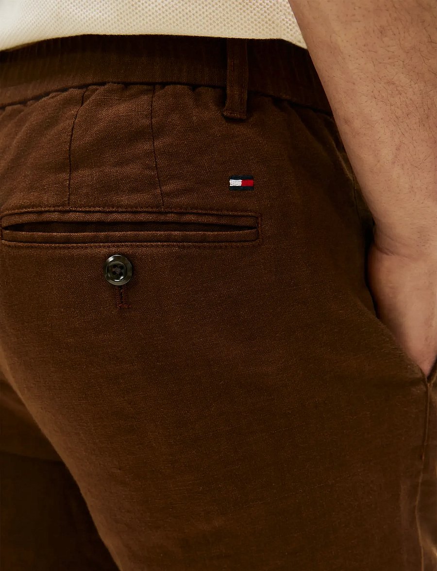 Tommy Hilfiger - DENTON SORONA LINEN - linased püksid - legacy brown - 4