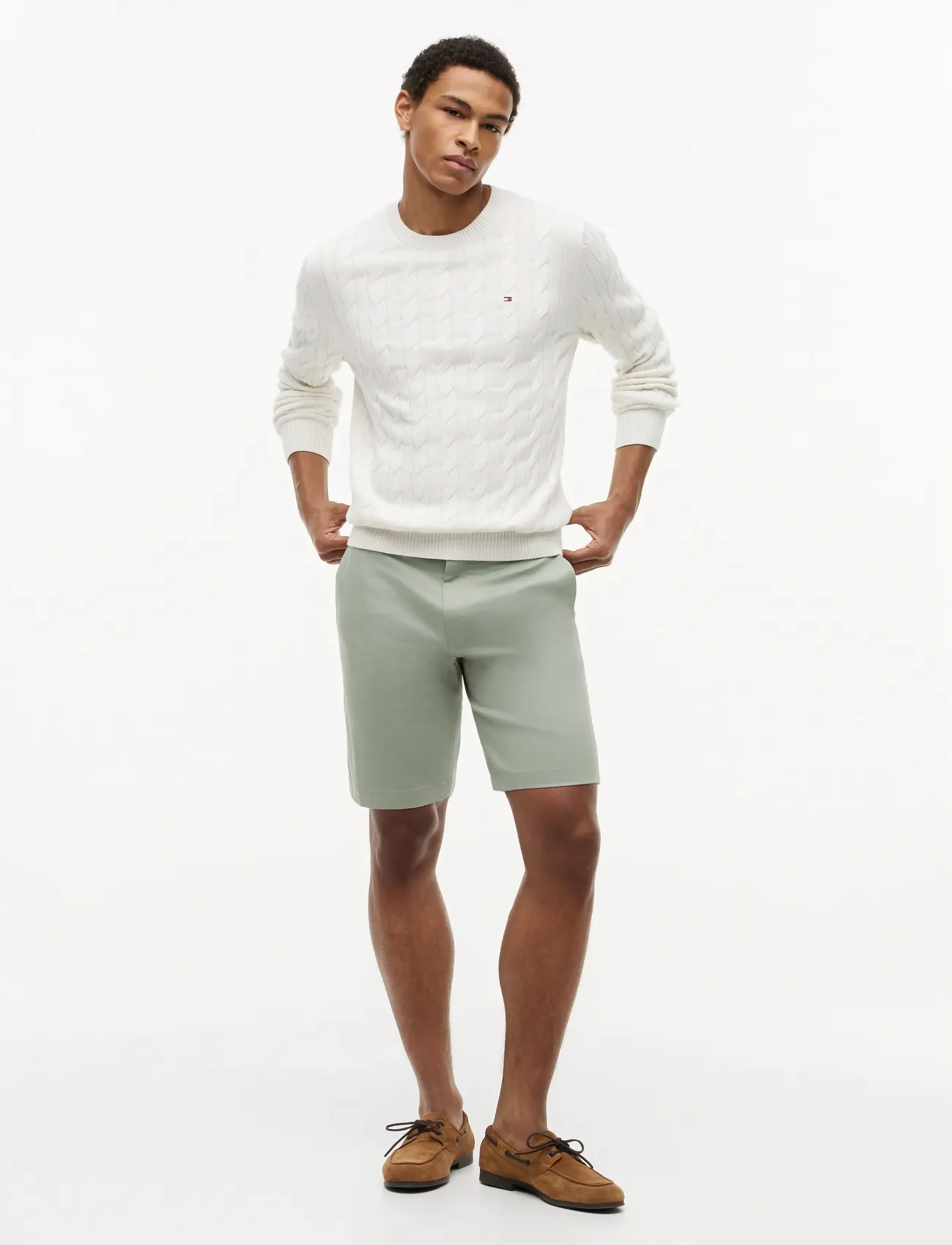 Tommy Hilfiger - DENTON 9.5 INC PRINTED STRUCTURE - chinos shorts - minty grey - 3