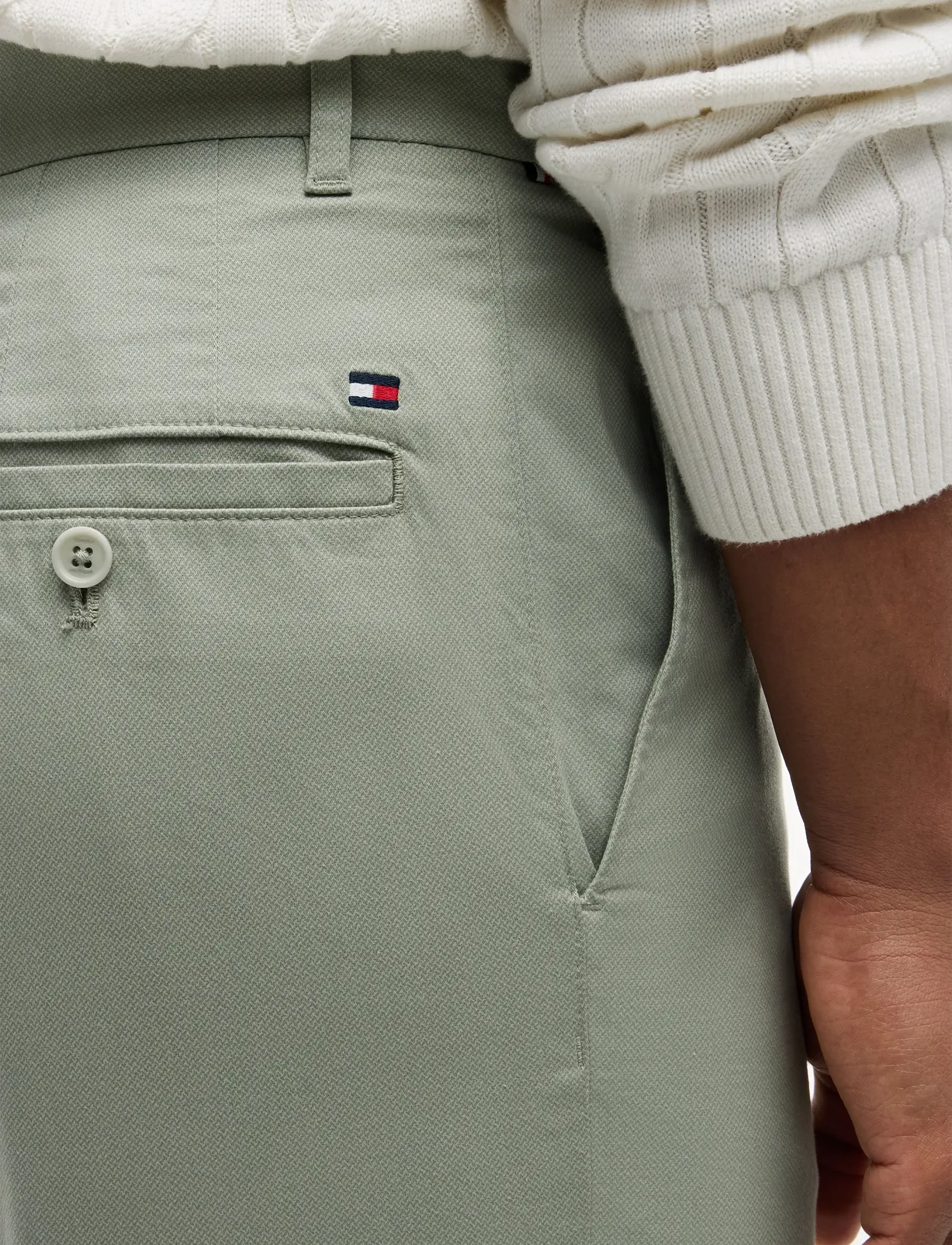 Tommy Hilfiger - DENTON 9.5 INC PRINTED STRUCTURE - chinos shorts - minty grey - 4
