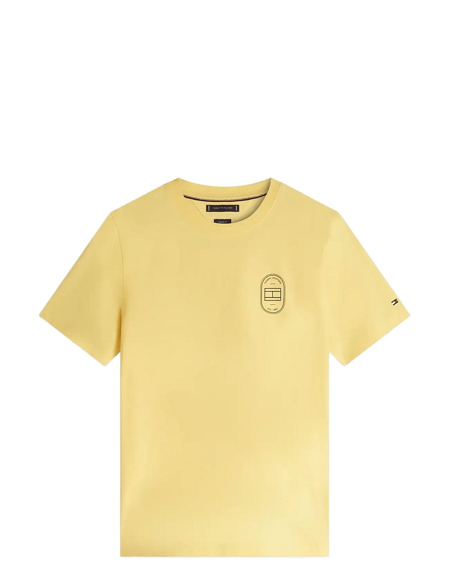 Tommy Hilfiger - BRAND LOVE ROUNDEL TEE - short-sleeved t-shirts - citronella - 1