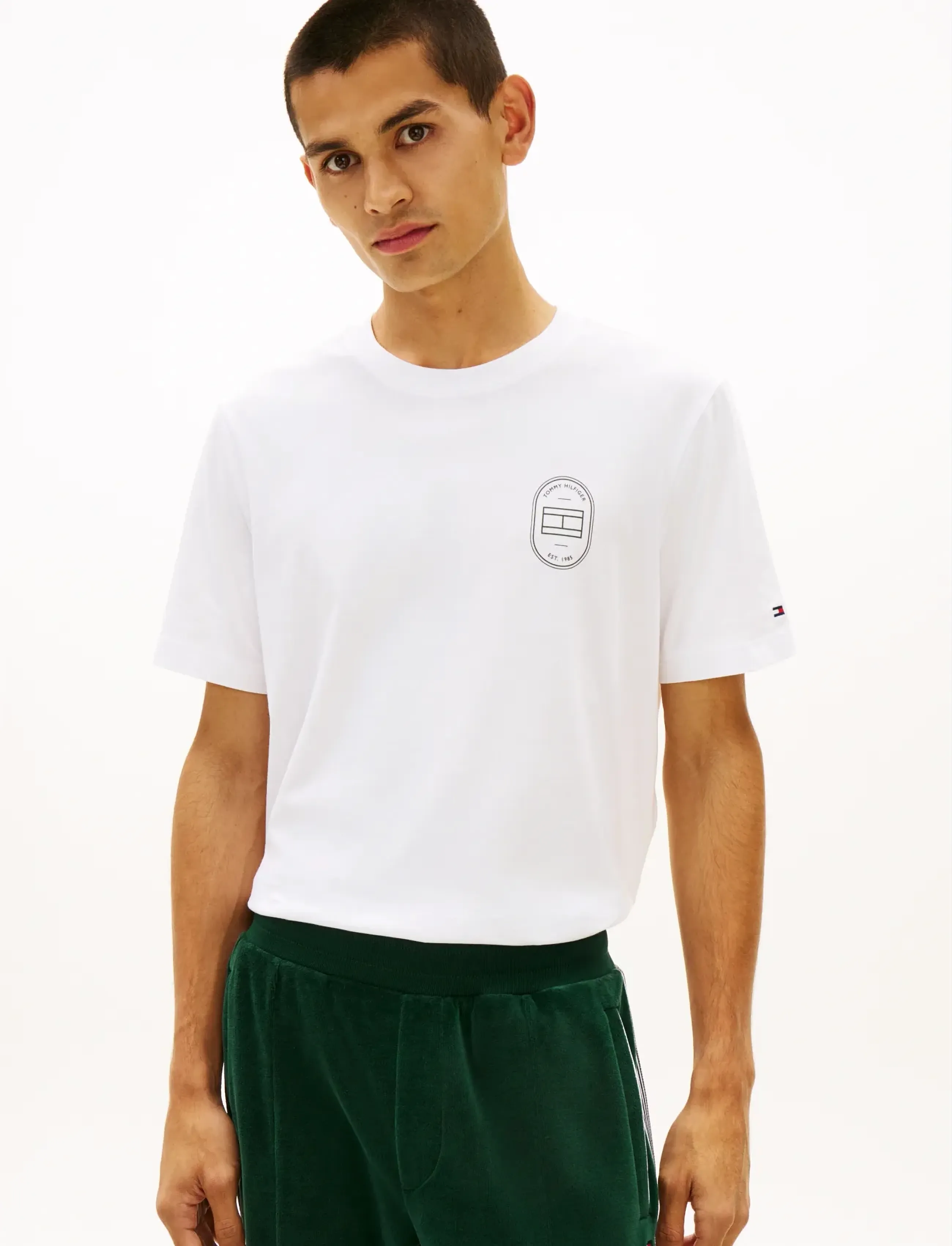 Tommy Hilfiger BRAND LOVE ROUNDEL TEE - Kleidung - WHITE / white