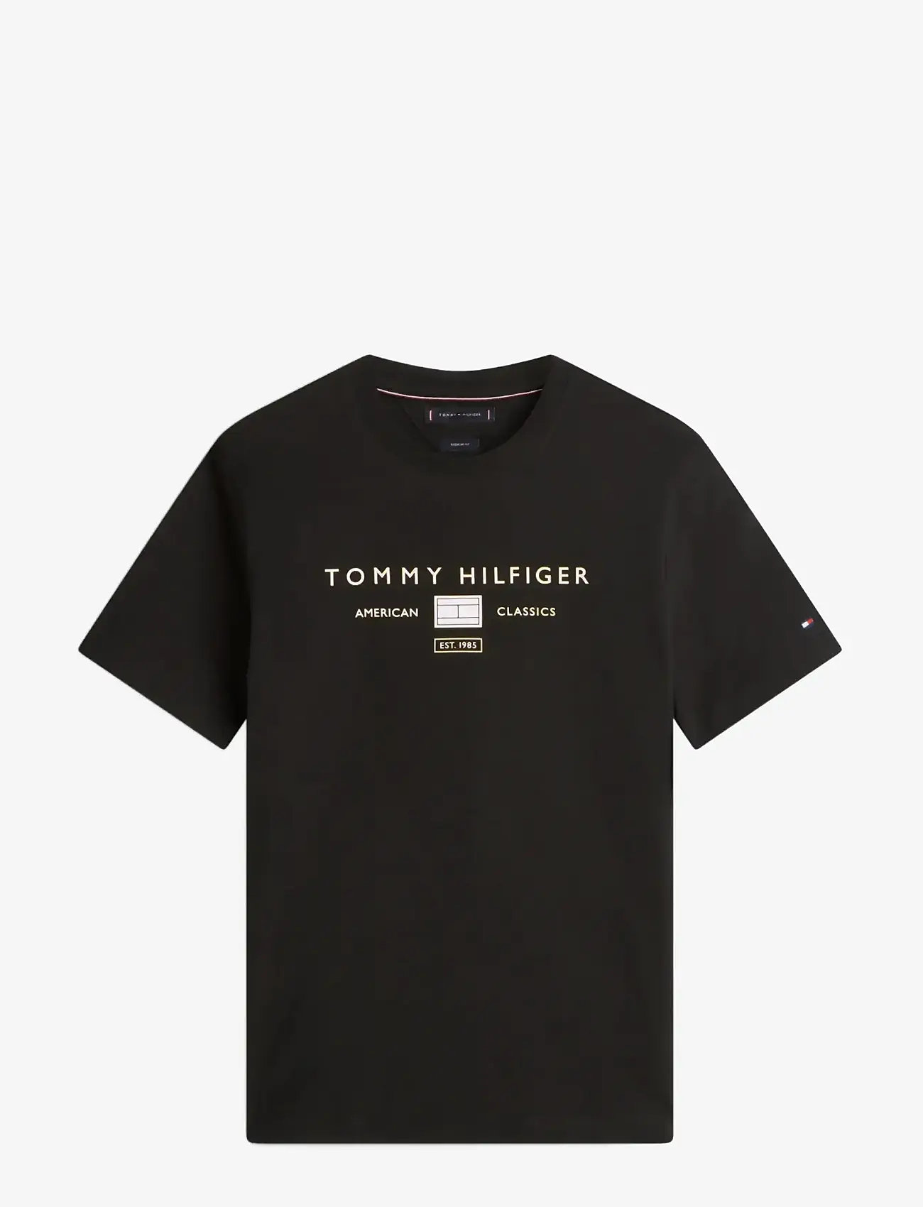 Tommy Hilfiger - BRAND LOVE MONO STACK TEE - kortärmade t-shirts - black - 1