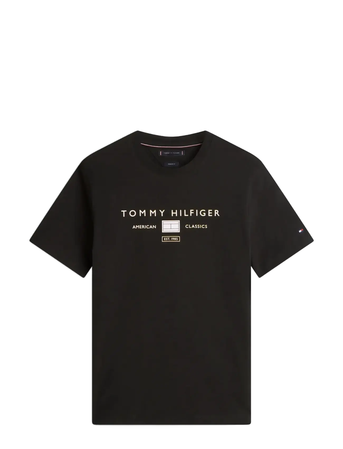 Tommy Hilfiger BRAND LOVE MONO STACK TEE - Mažiausios kainos - BLACK / black