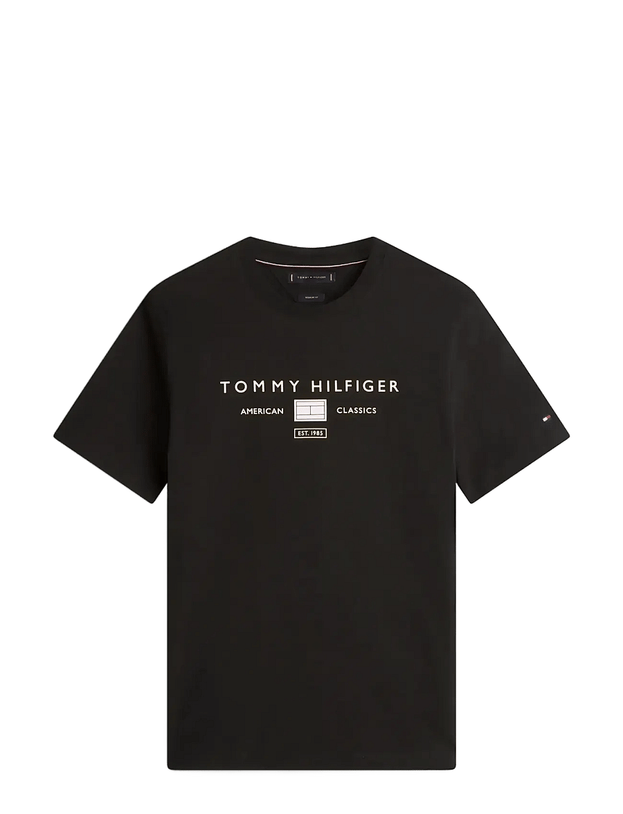 Tommy Hilfiger - BRAND LOVE MONO STACK TEE - kurzärmelig - black - 1