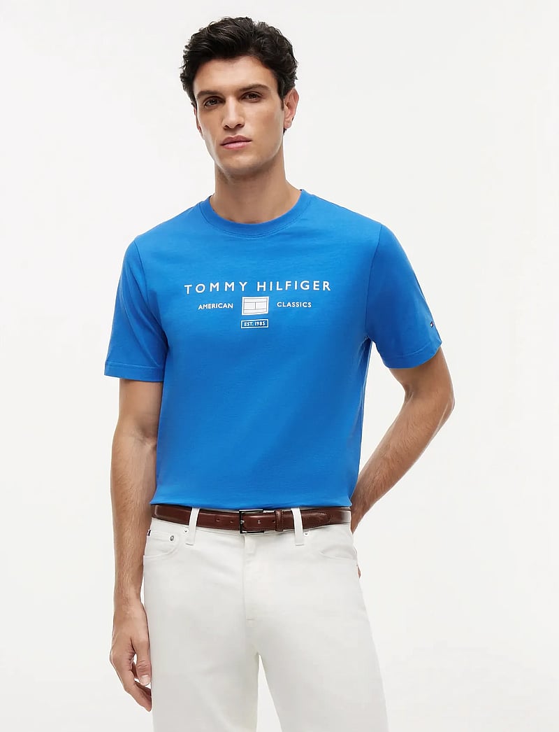 Tommy Hilfiger - BRAND LOVE MONO STACK TEE - kurzärmelig - blue orbit - 0