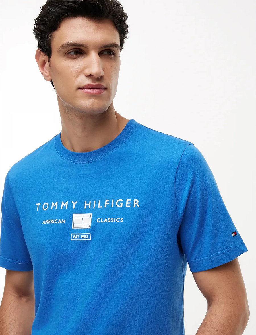 Tommy Hilfiger - BRAND LOVE MONO STACK TEE - kurzärmelig - blue orbit - 3