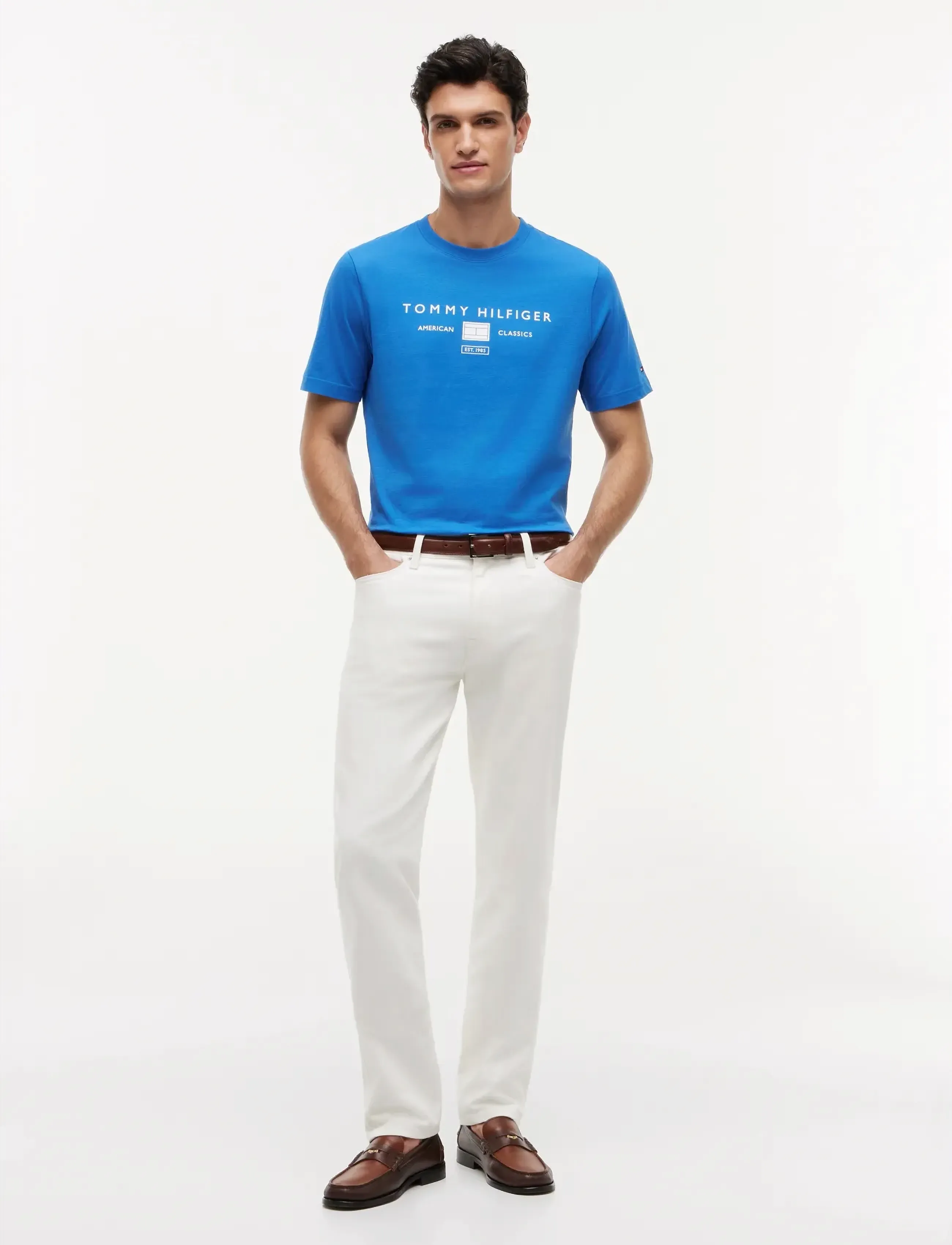 Tommy Hilfiger - BRAND LOVE MONO STACK TEE - kurzärmelig - blue orbit - 4