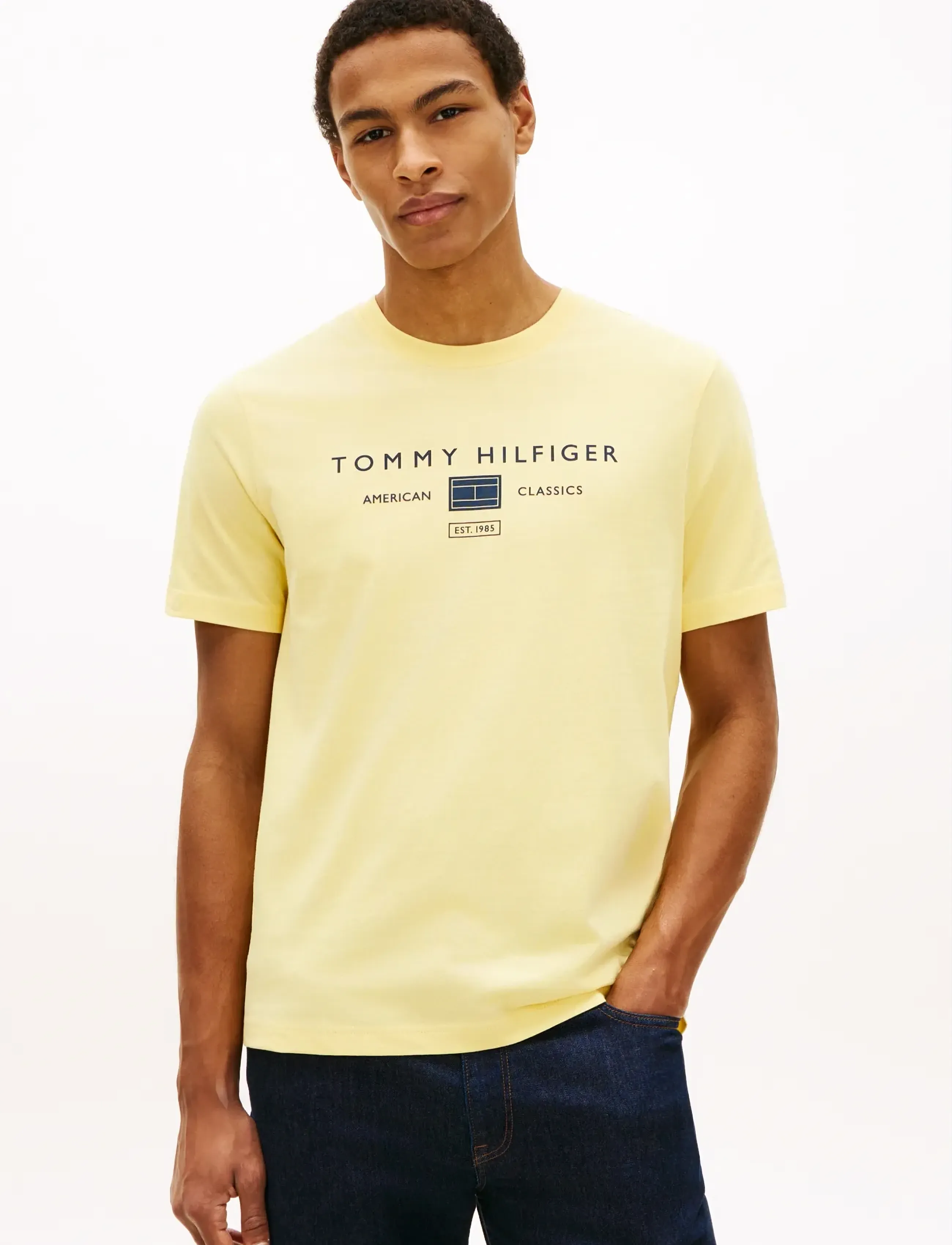 Tommy Hilfiger BRAND LOVE MONO STACK TEE - Tommy Hilfiger - CITRONELLA / yellow