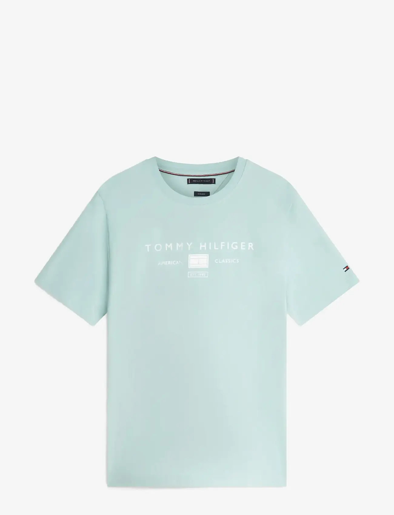 Tommy Hilfiger - BRAND LOVE MONO STACK TEE - kortærmede t-shirts - crushed mint - 1