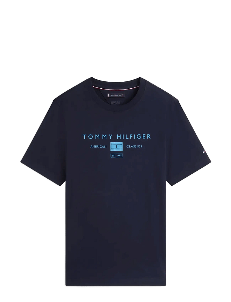 Tommy Hilfiger - BRAND LOVE MONO STACK TEE - kortärmade t-shirts - desert sky - 1