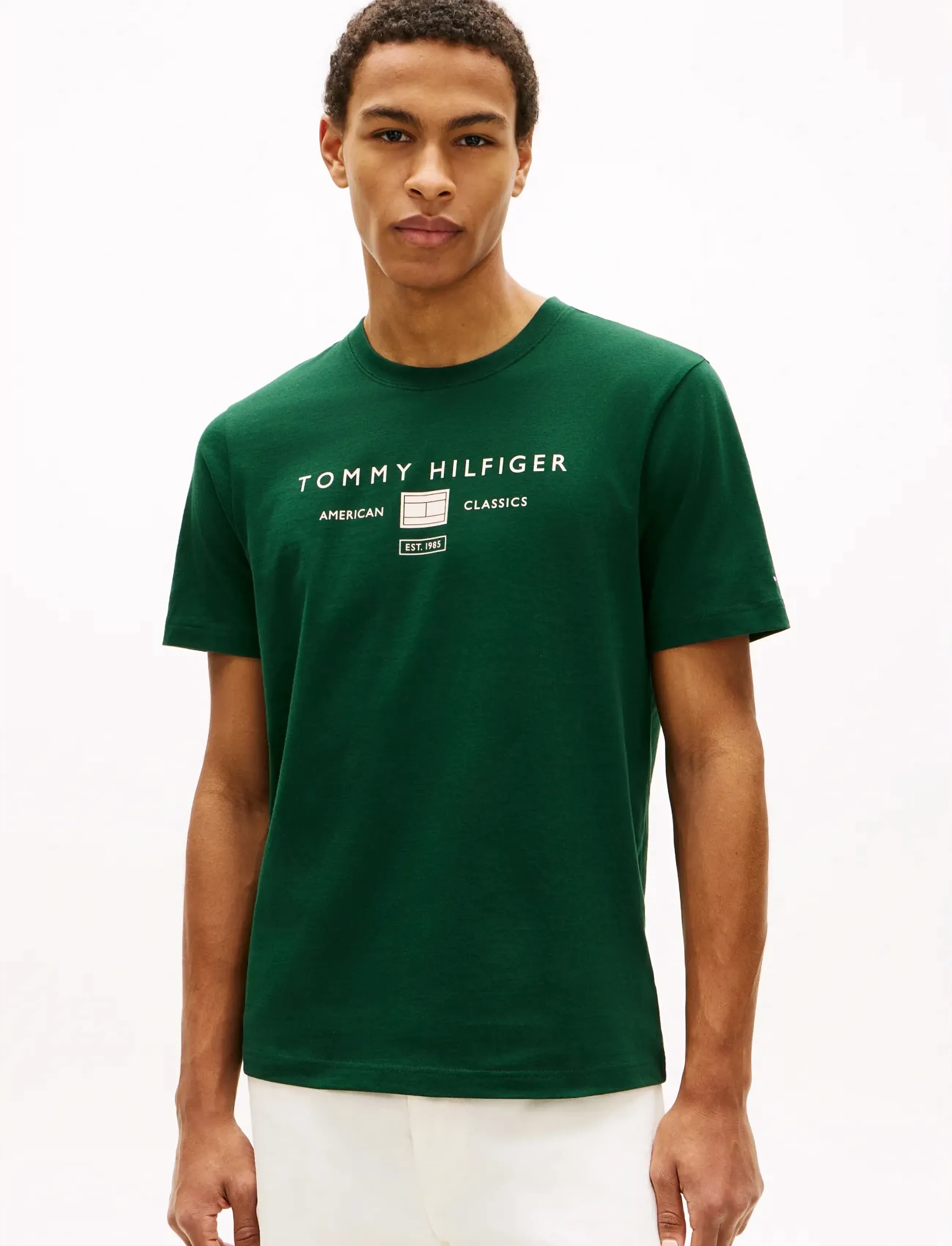 Tommy Hilfiger BRAND LOVE MONO STACK TEE - Kleidung - NOCTURNAL GREEN / green