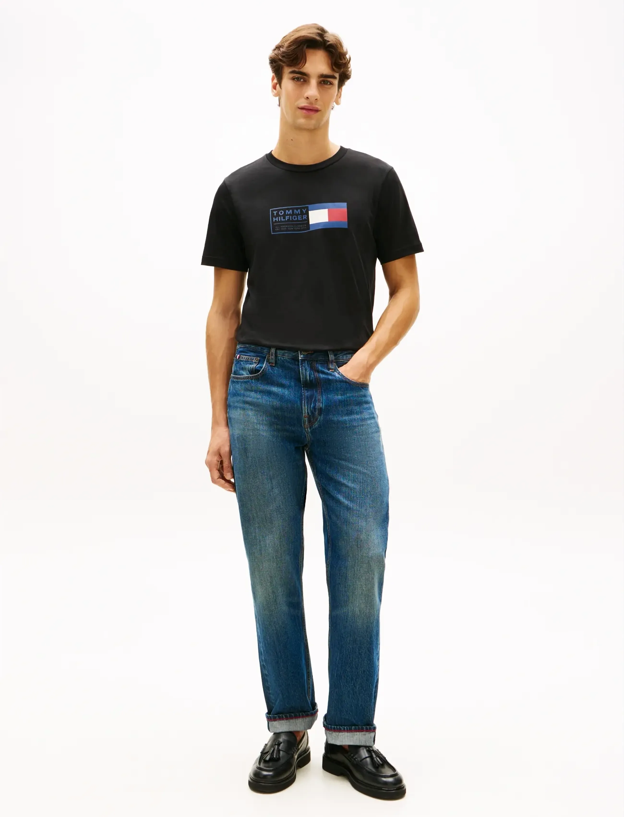 Tommy Hilfiger - BRAND LOVE TEXT BOX TEE - lühikeste varrukatega t-särgid - black - 3