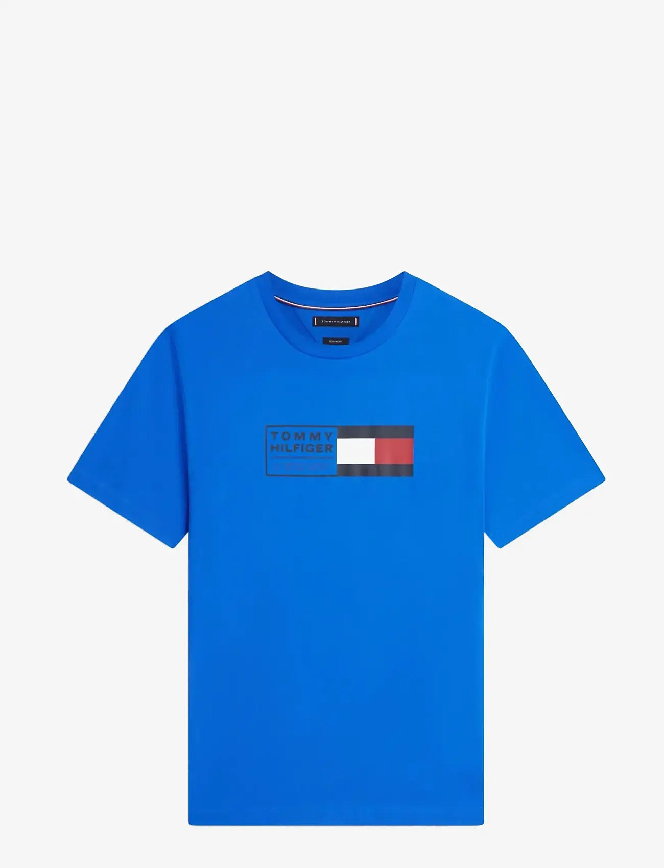 Tommy Hilfiger - BRAND LOVE TEXT BOX TEE - kortærmede t-shirts - regal blue - 1