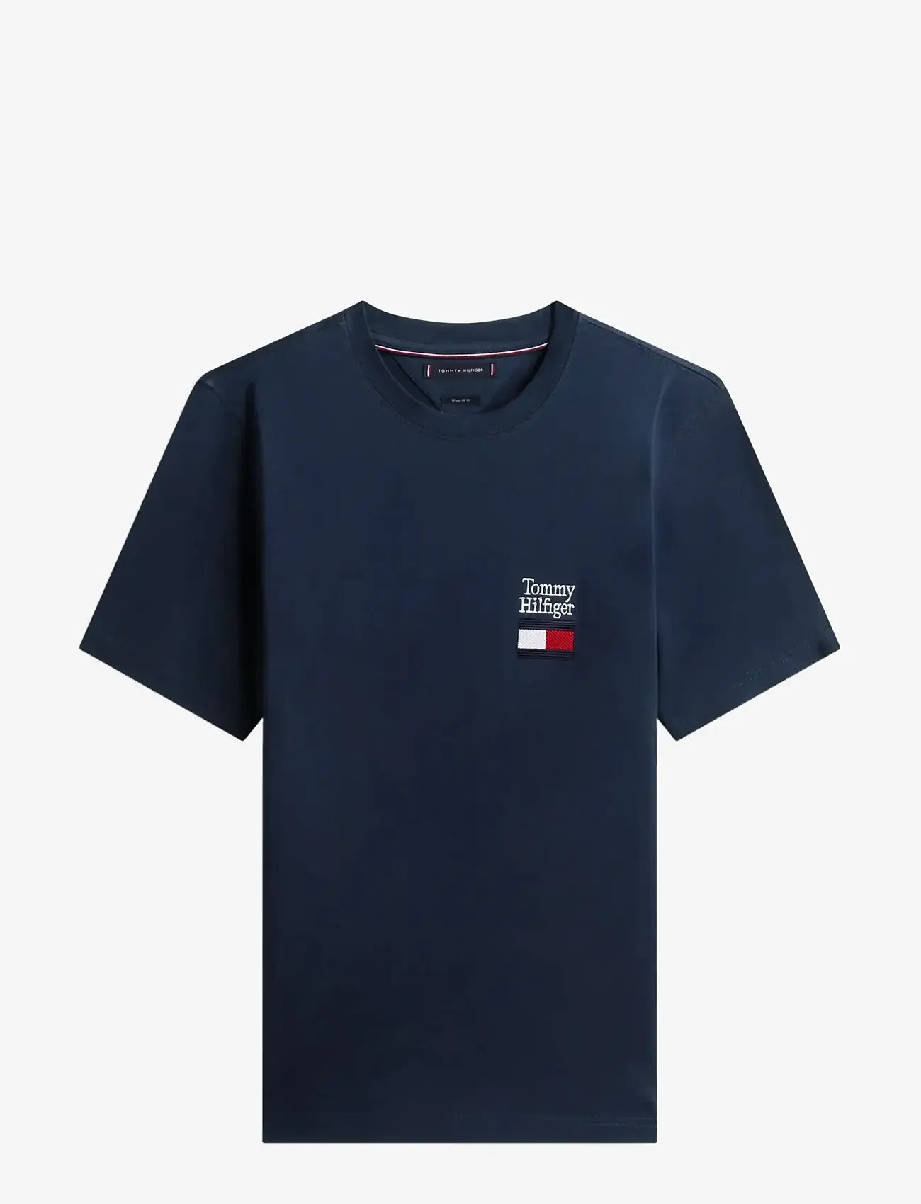 Tommy Hilfiger - BRAND LOVE TEXT STACK TEE - kortærmede t-shirts - desert sky - 1
