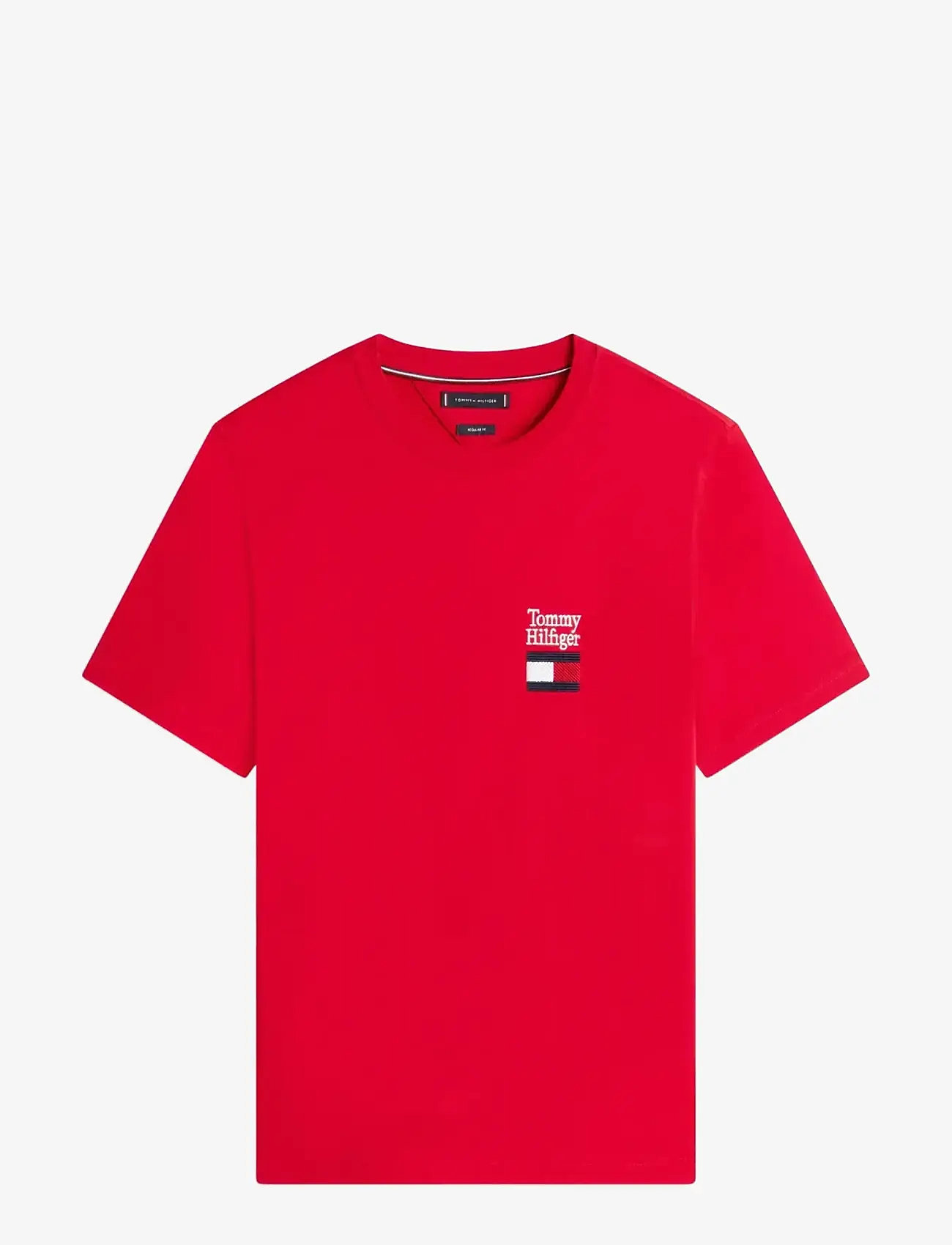 Tommy Hilfiger - BRAND LOVE TEXT STACK TEE - lühikeste varrukatega t-särgid - medium red - 1