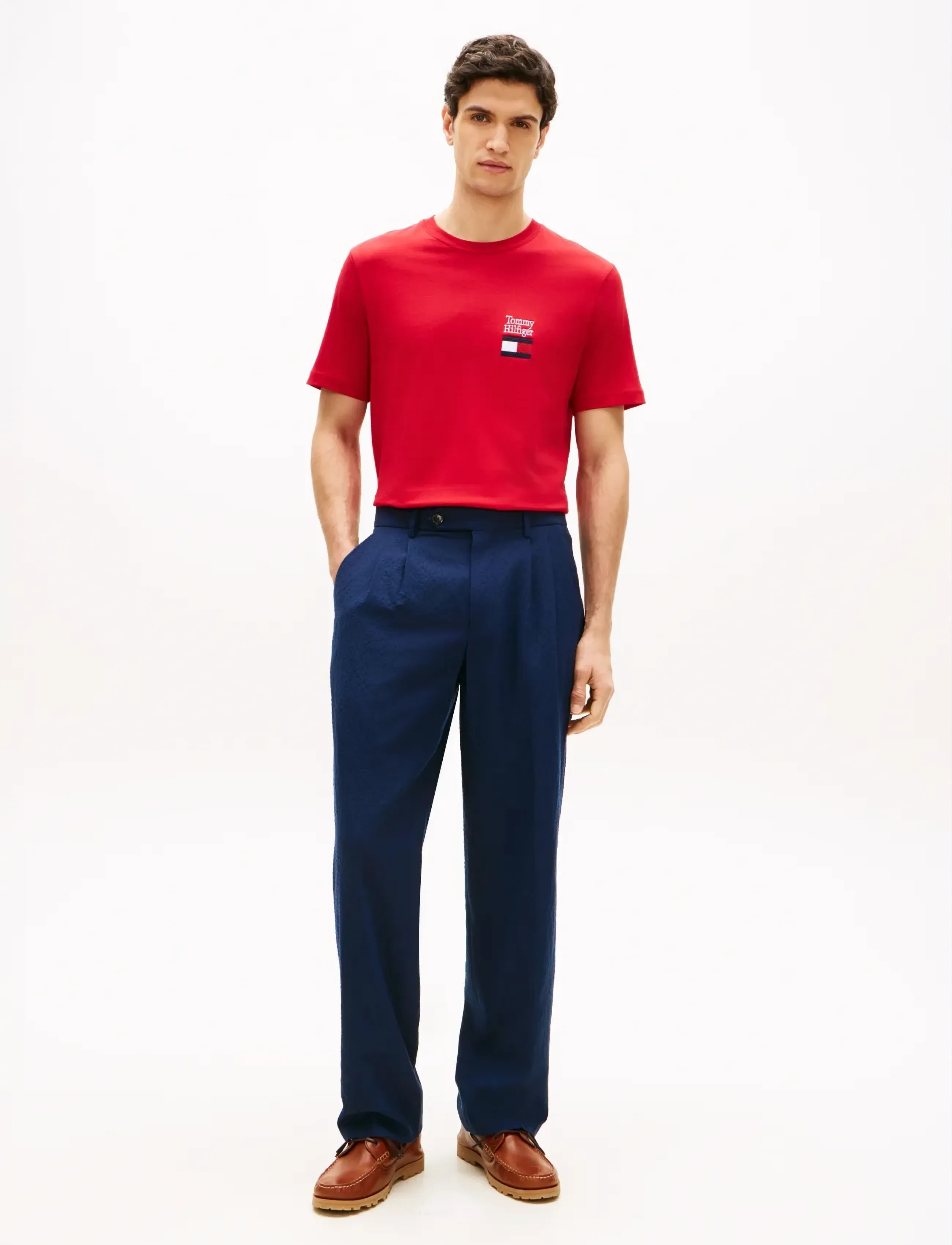 Tommy Hilfiger - BRAND LOVE TEXT STACK TEE - short-sleeved t-shirts - medium red - 3