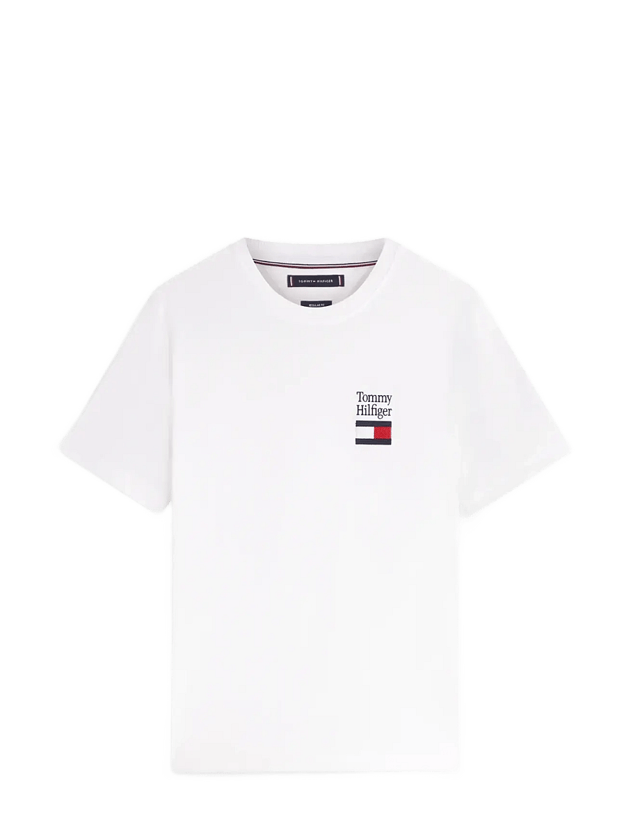 Tommy Hilfiger - BRAND LOVE TEXT STACK TEE - lühikeste varrukatega t-särgid - white - 1