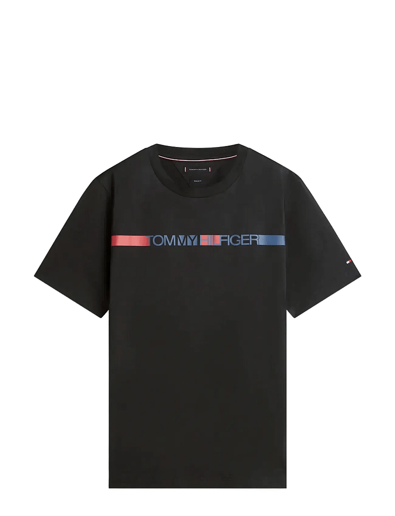 Tommy Hilfiger - BRAND LOVE STRIPE TEE - kurzärmelig - black - 1