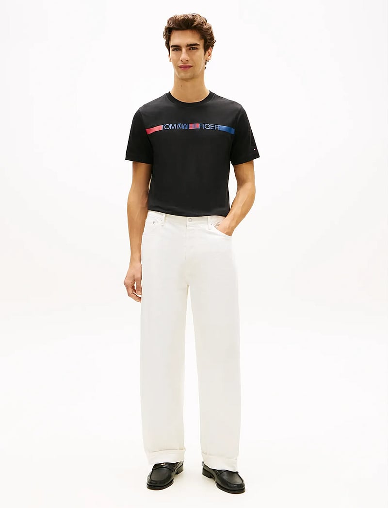 Tommy Hilfiger - BRAND LOVE STRIPE TEE - kurzärmelig - black - 3