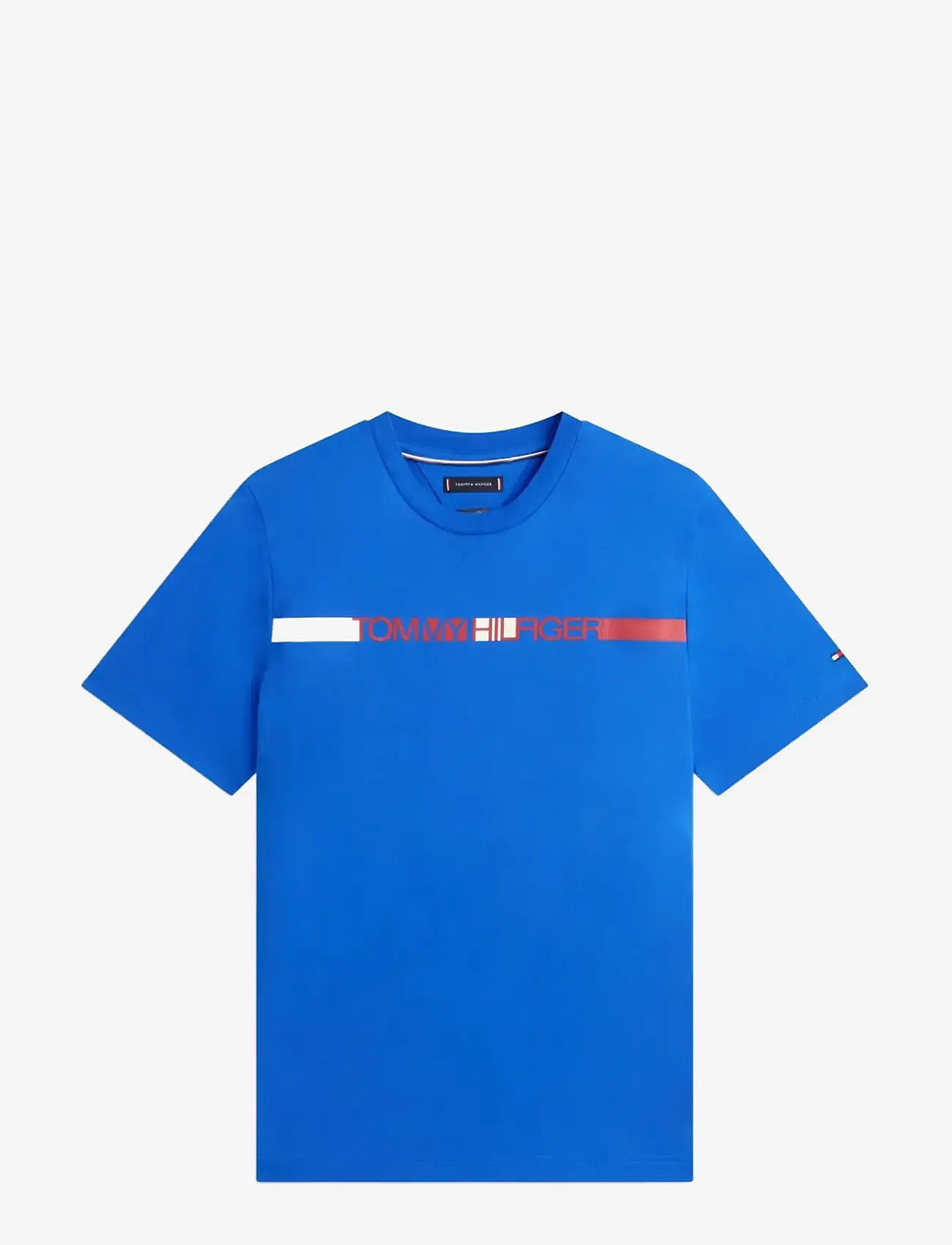 Tommy Hilfiger - BRAND LOVE  STRIPE TEE - kortærmede t-shirts - regal blue - 1