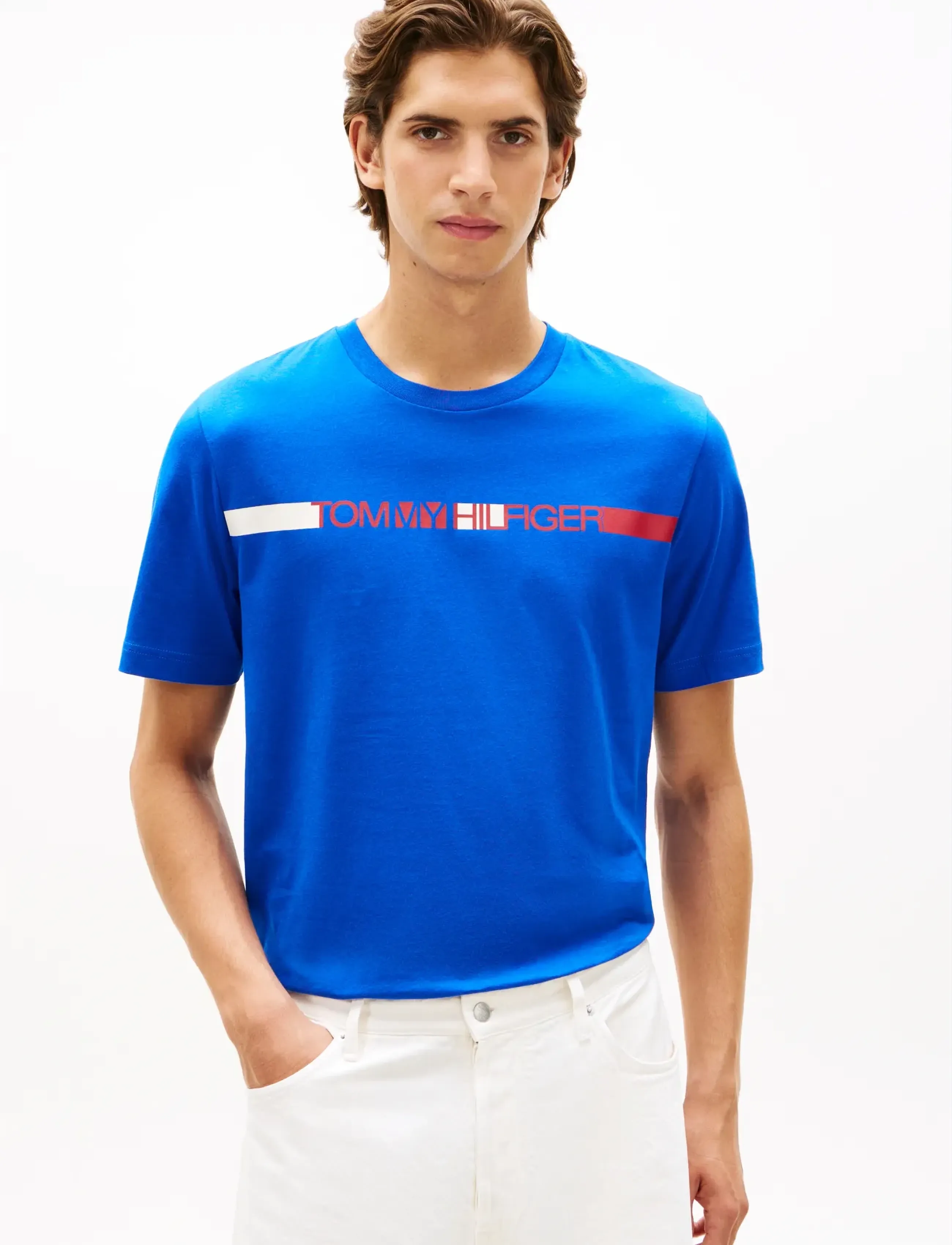 Tommy Hilfiger BRAND LOVE  STRIPE TEE - Kleidung - REGAL BLUE / blue