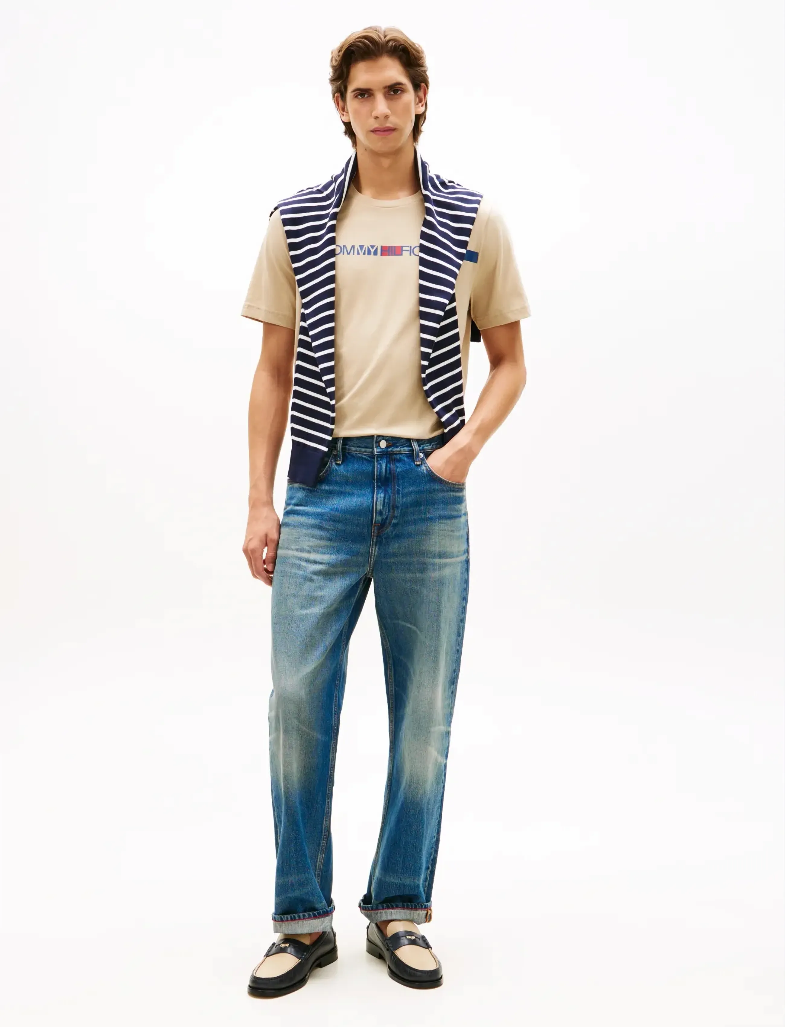 Tommy Hilfiger - BRAND LOVE  STRIPE TEE - short-sleeved t-shirts - sandalwood - 3