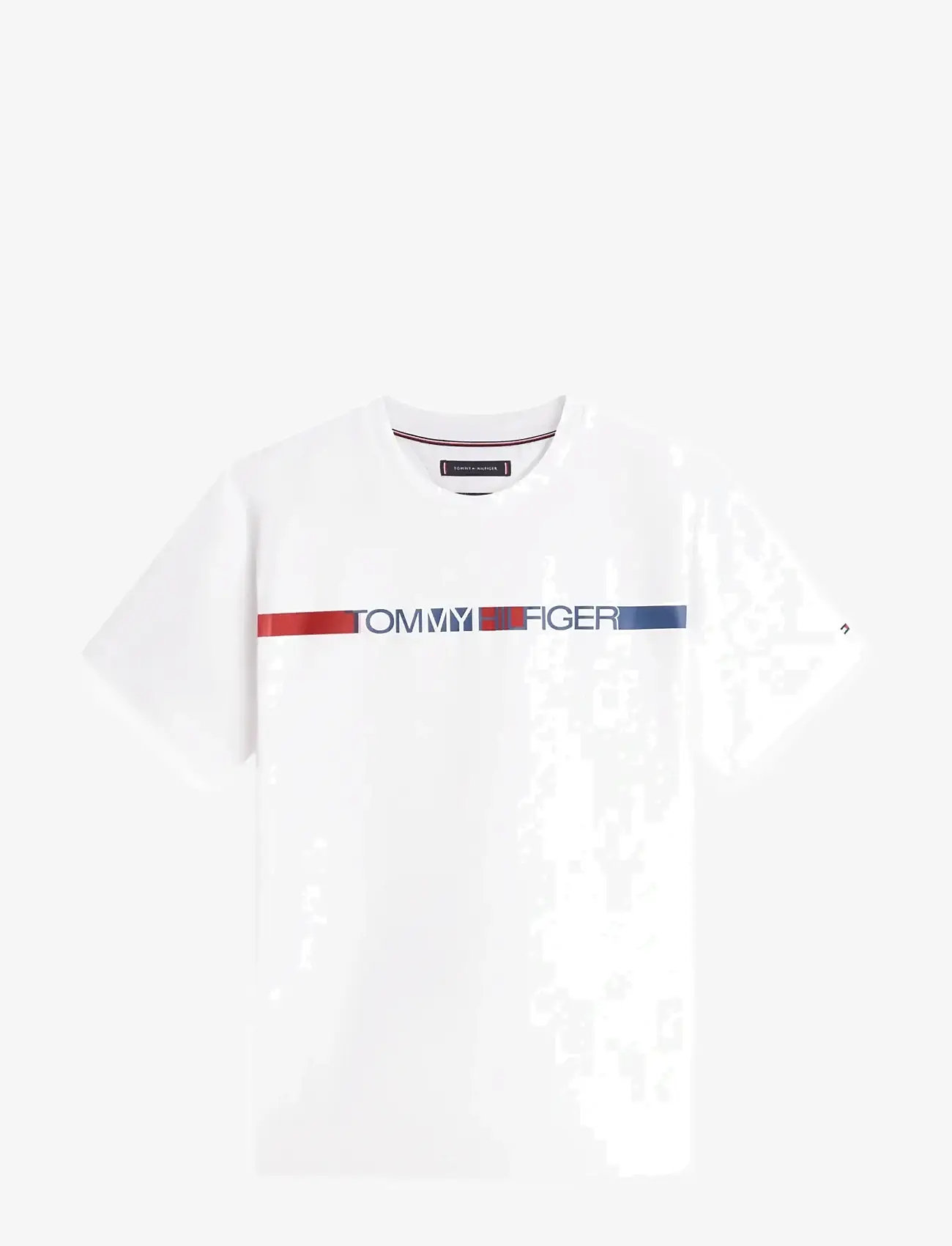 Tommy Hilfiger - BRAND LOVE  STRIPE TEE - kortærmede t-shirts - white - 1