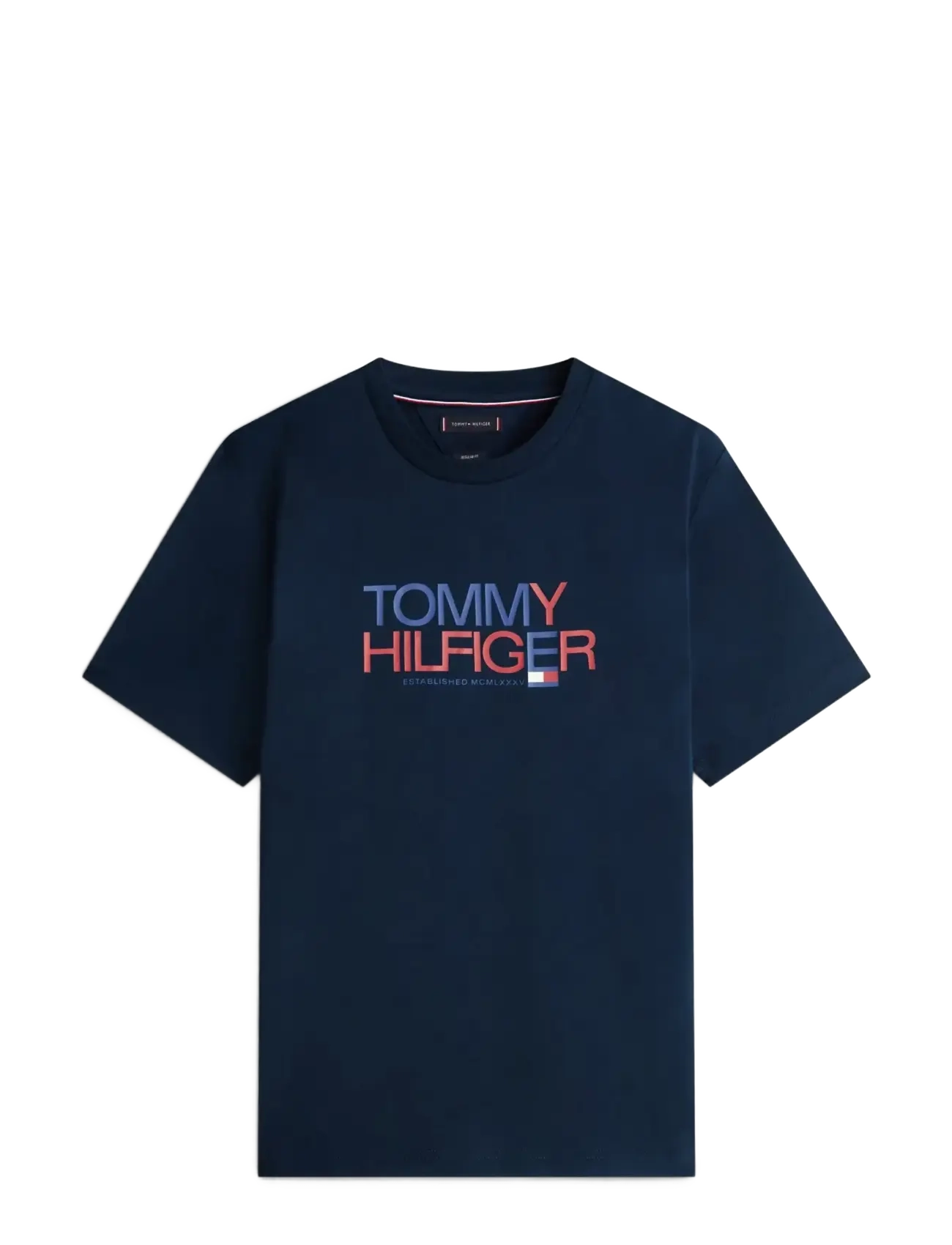 Tommy Hilfiger BRAND LOVE BIG TEXT TEE - Shoppa under 200kr - DESERT SKY / navy